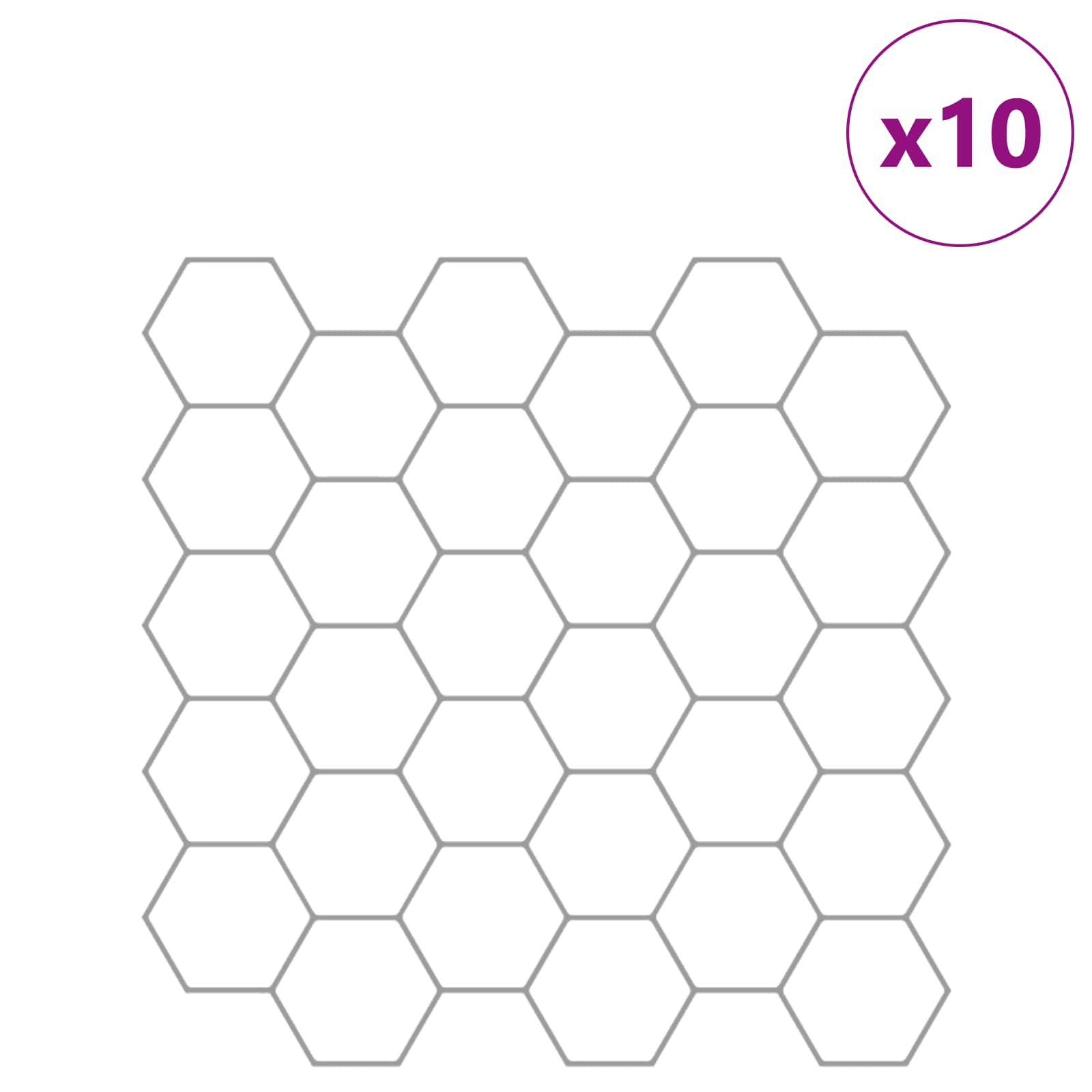 Heksagonska pločica 10 pcs Bijela siva 30 x 30 cm