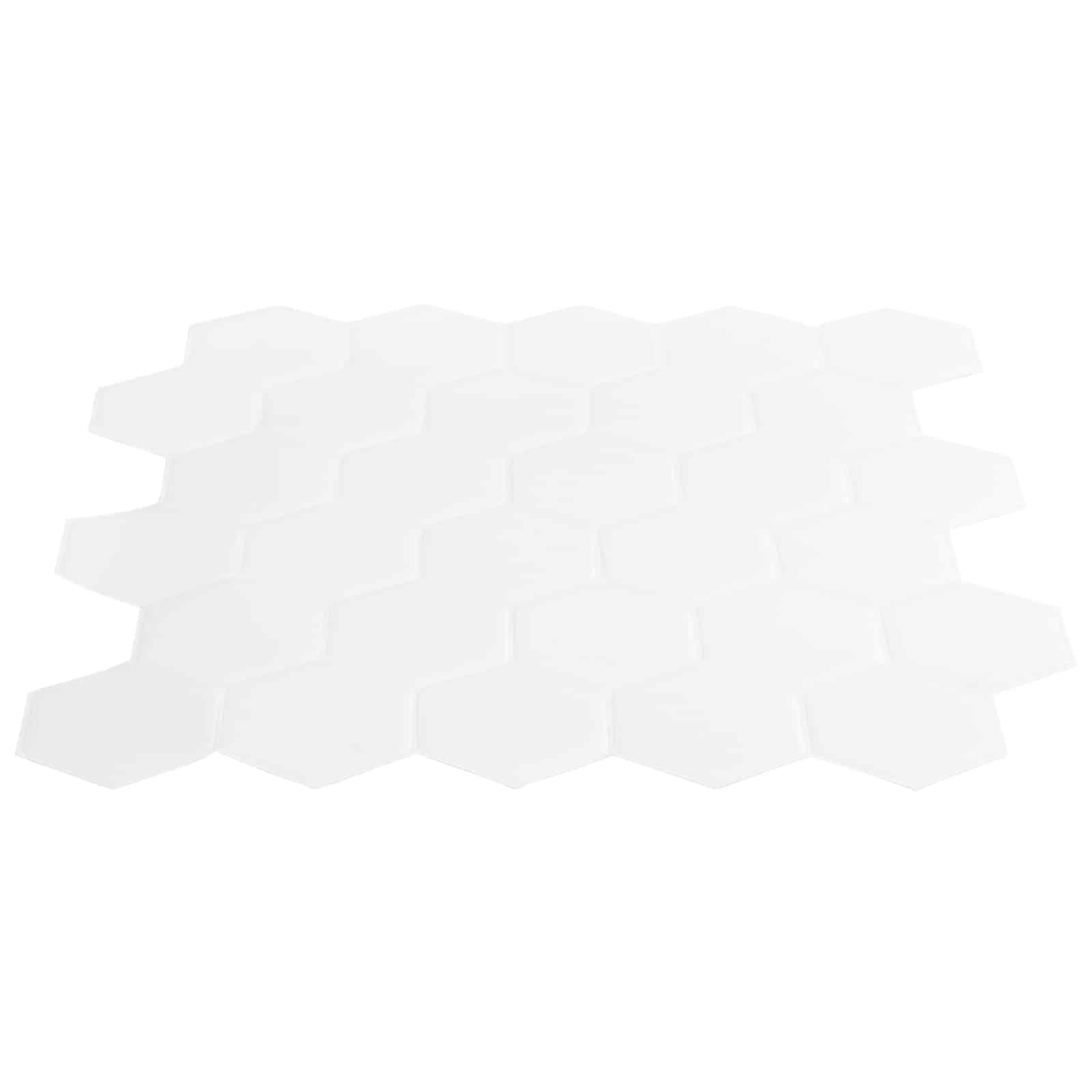 Heksagonska pločica 10 pcs Bijela 30 x 30 cm Poliuretan i PET
