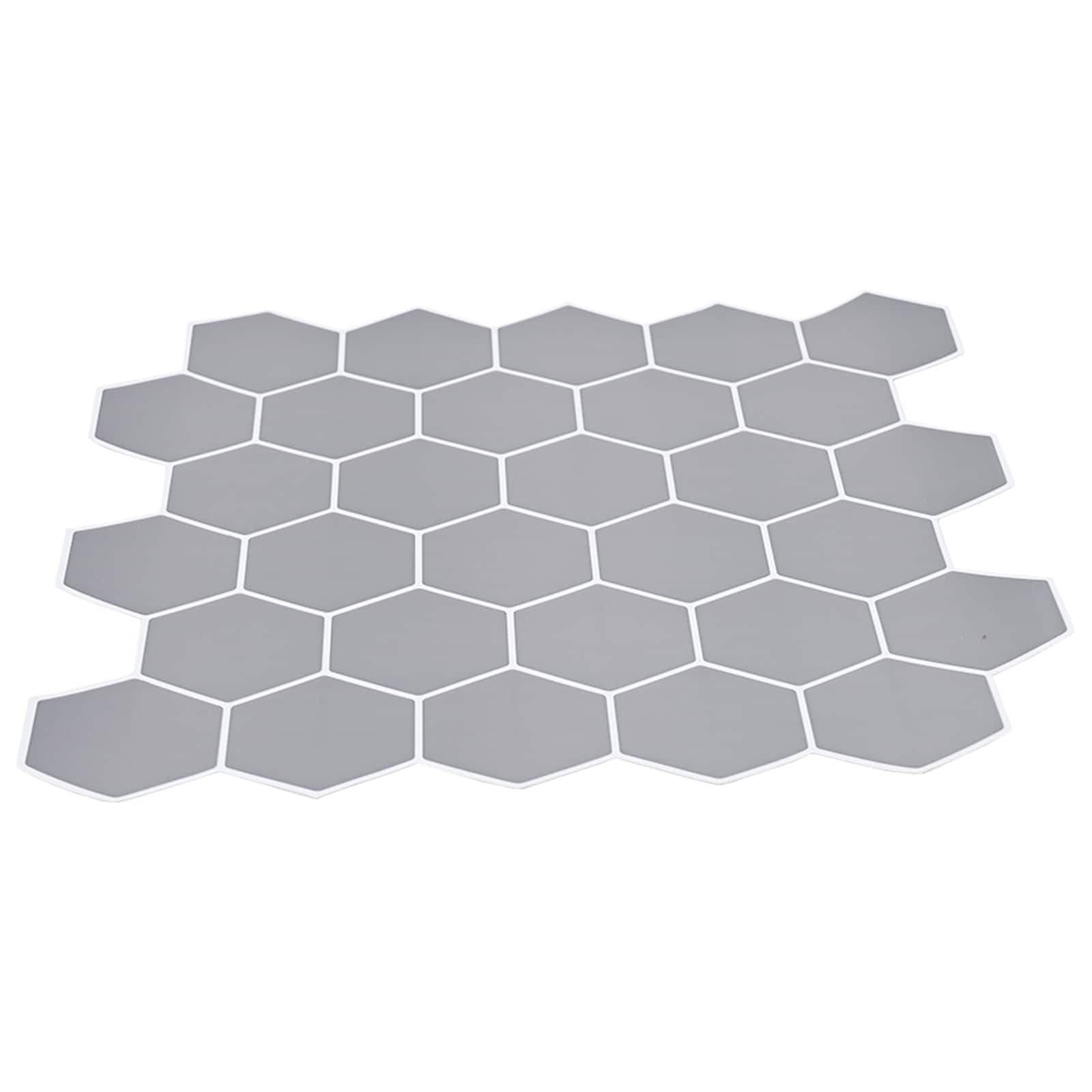 Heksagonska pločica 10 pcs Siva 30 x 30 cm Poliuretan i PET