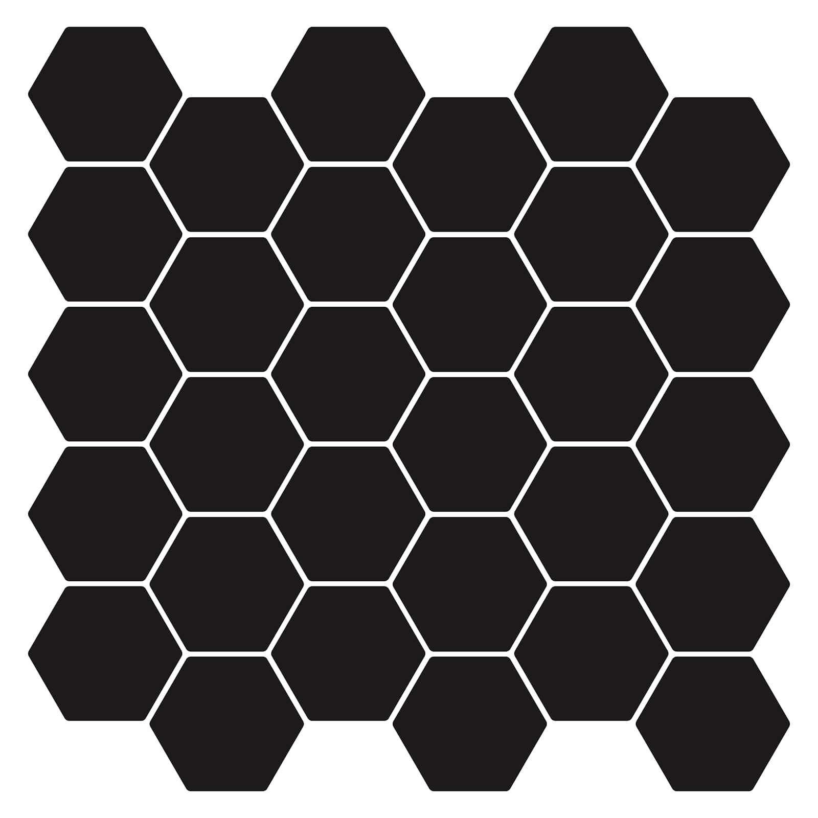Heksagonska pločica 10 pcs Crna 30 x 30 cm Poliuretan i PET