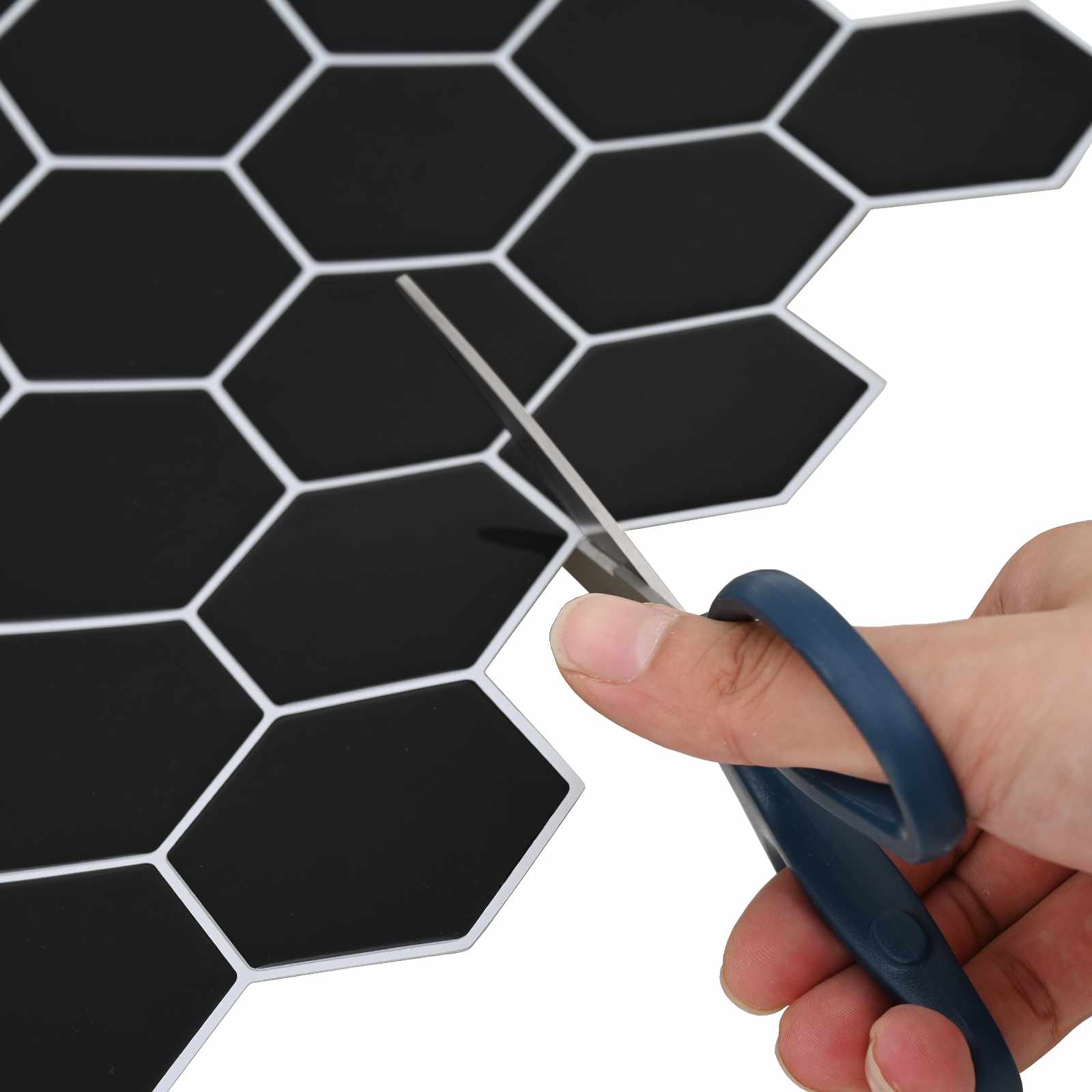 Heksagonska pločica 20 pcs Crna 30 x 30 cm Poliuretan i PET