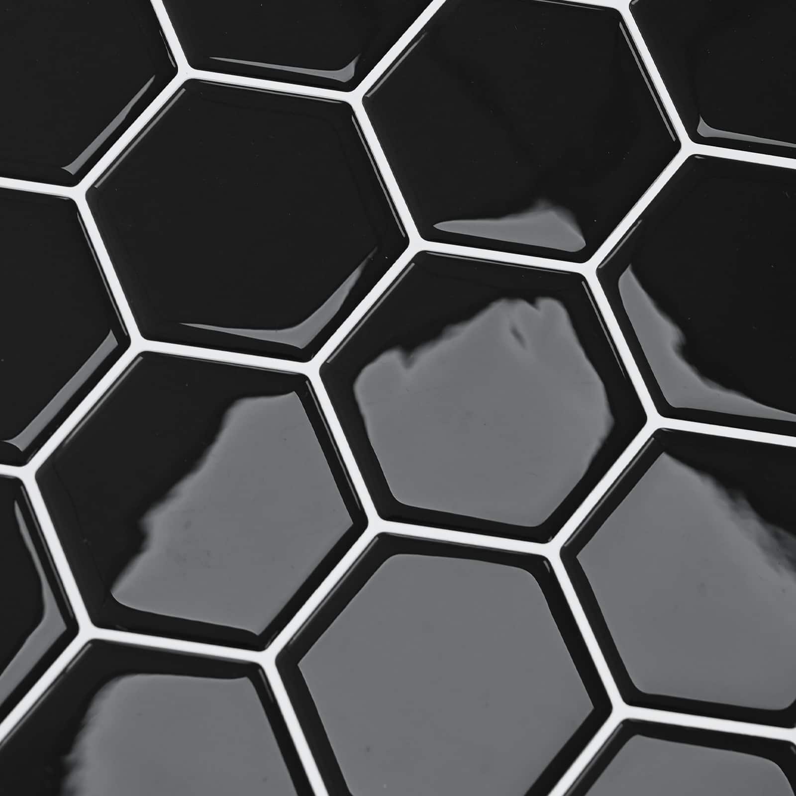 Heksagonska pločica 50 pcs Crna 30 x 30 cm Poliuretan i PET