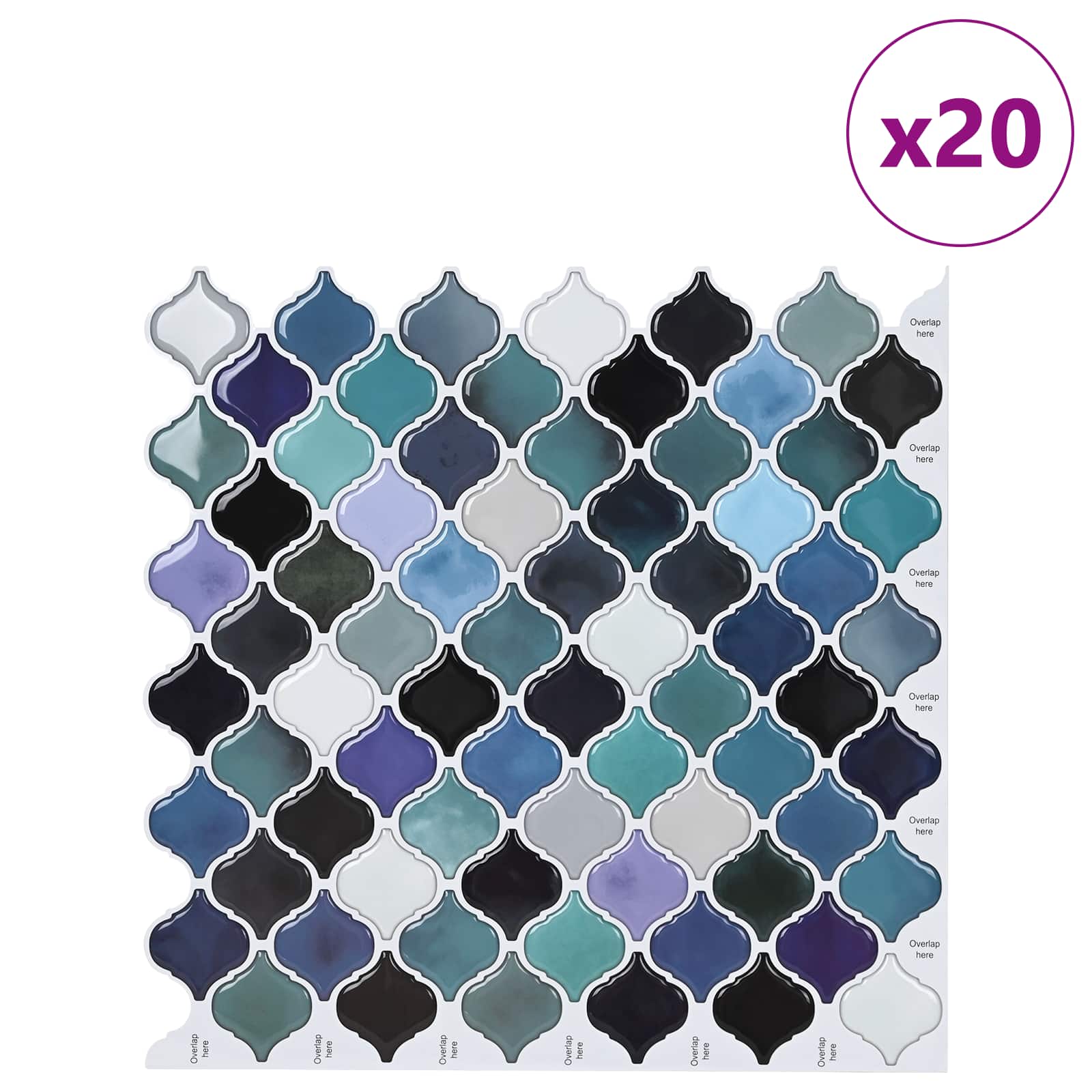 Lanturn ploča 20 pcs Plava Zelena 27 x 27 cm Poliuretan i PET