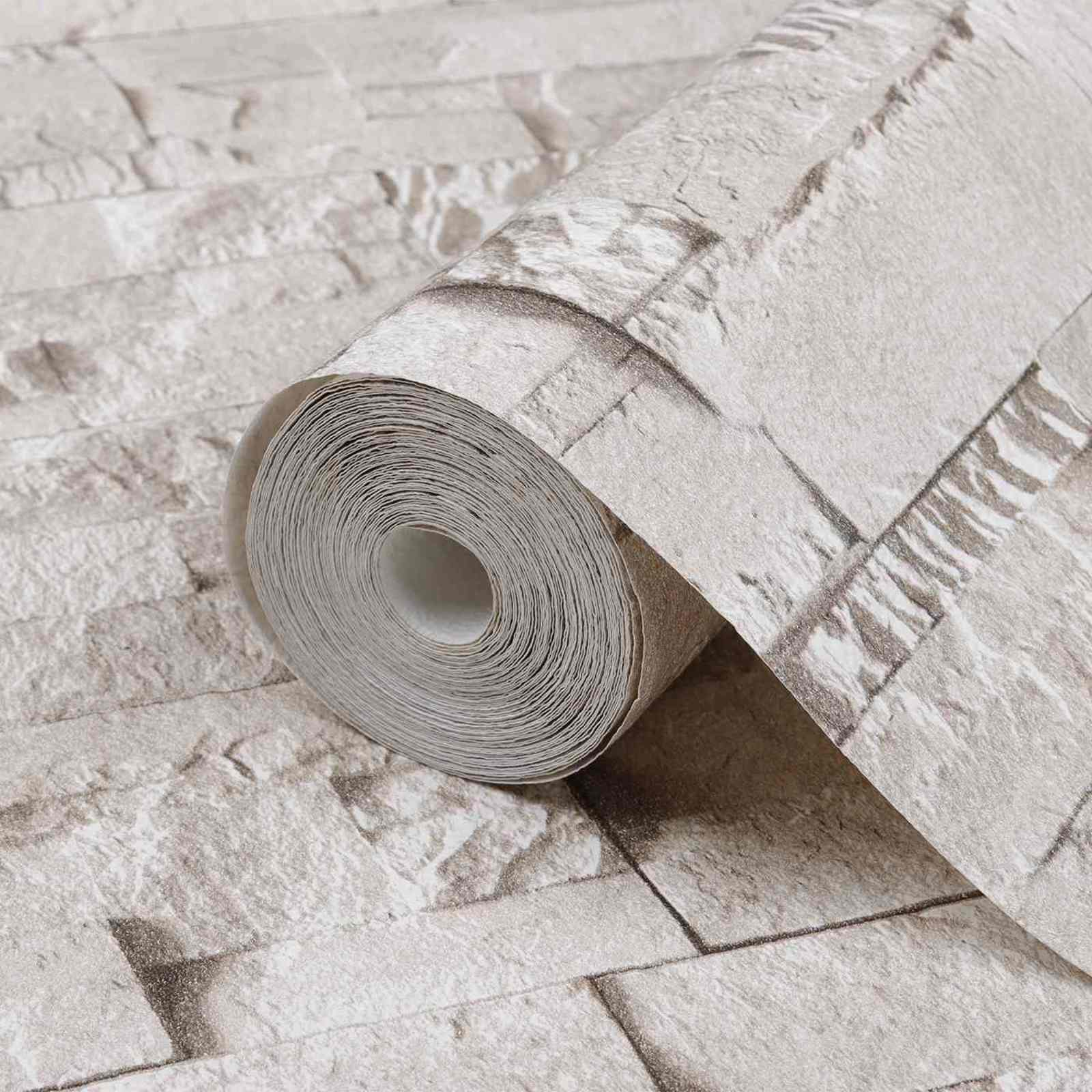 3D tapeta kamena Krem 10 x 0,53 m N woven tkanina
