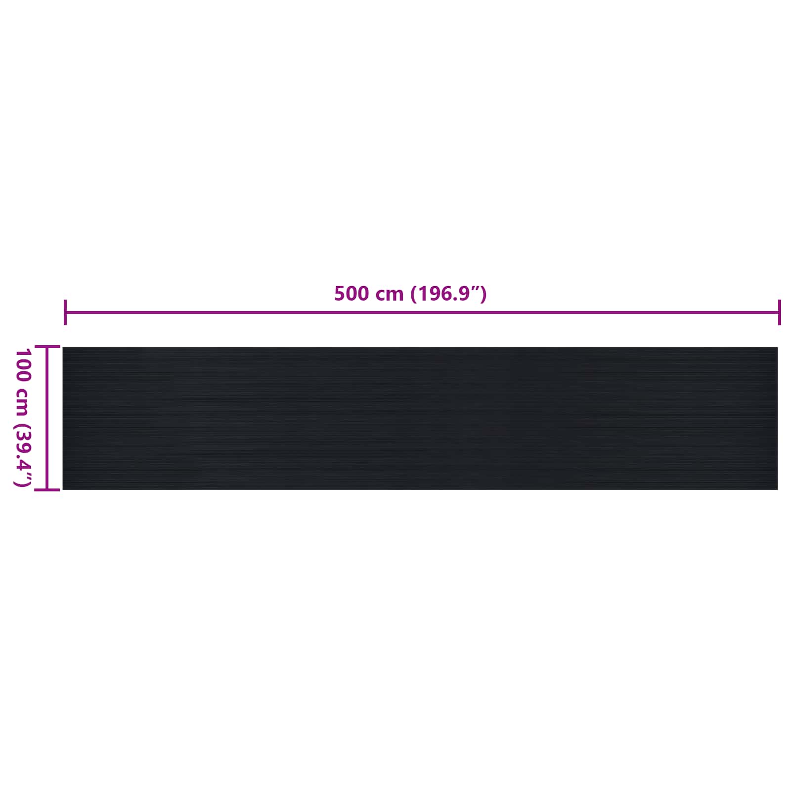 Podni mat Crna 1 x 5 m Guma