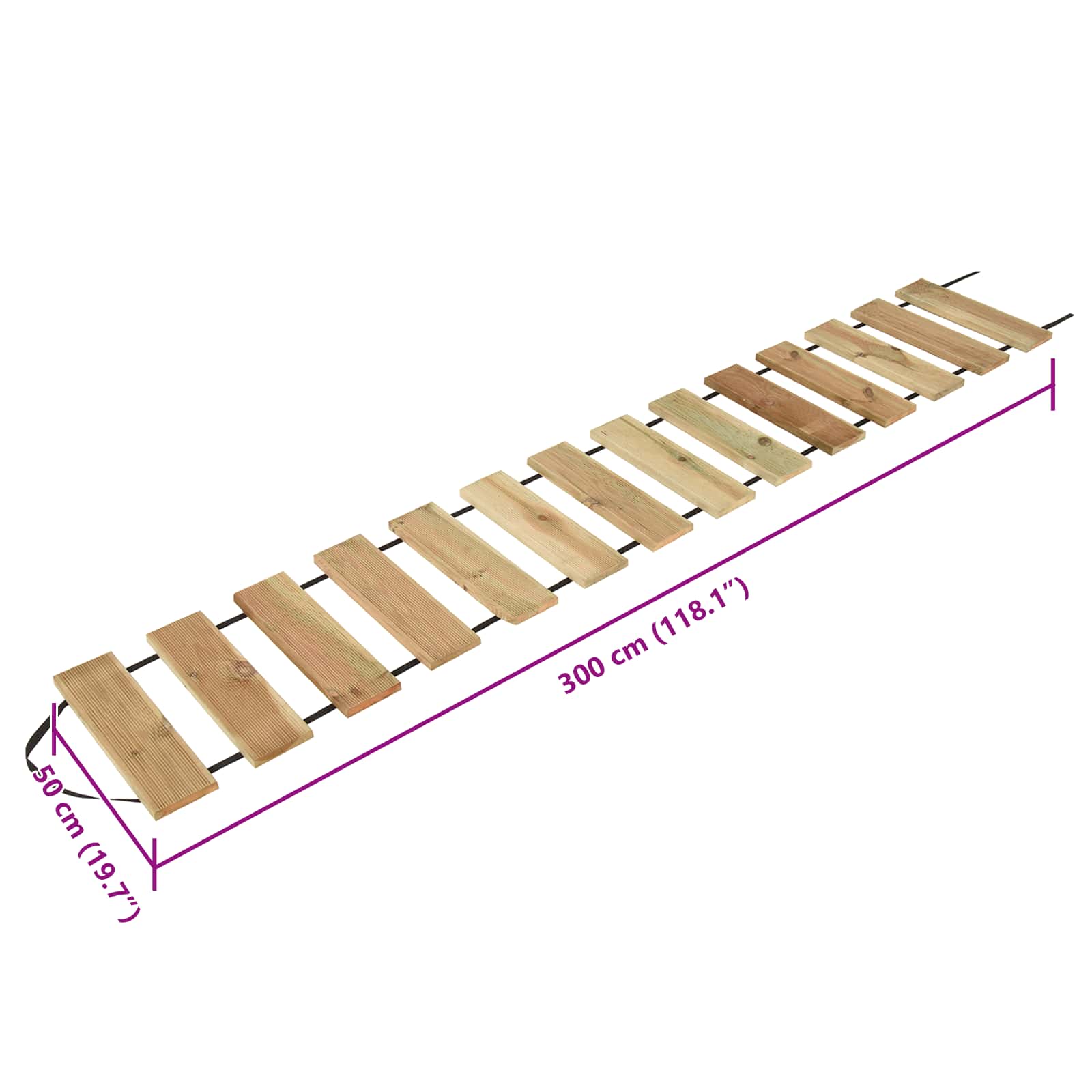 Rolano decking Prirodna 50 x 300 cm Impregnirana borovina