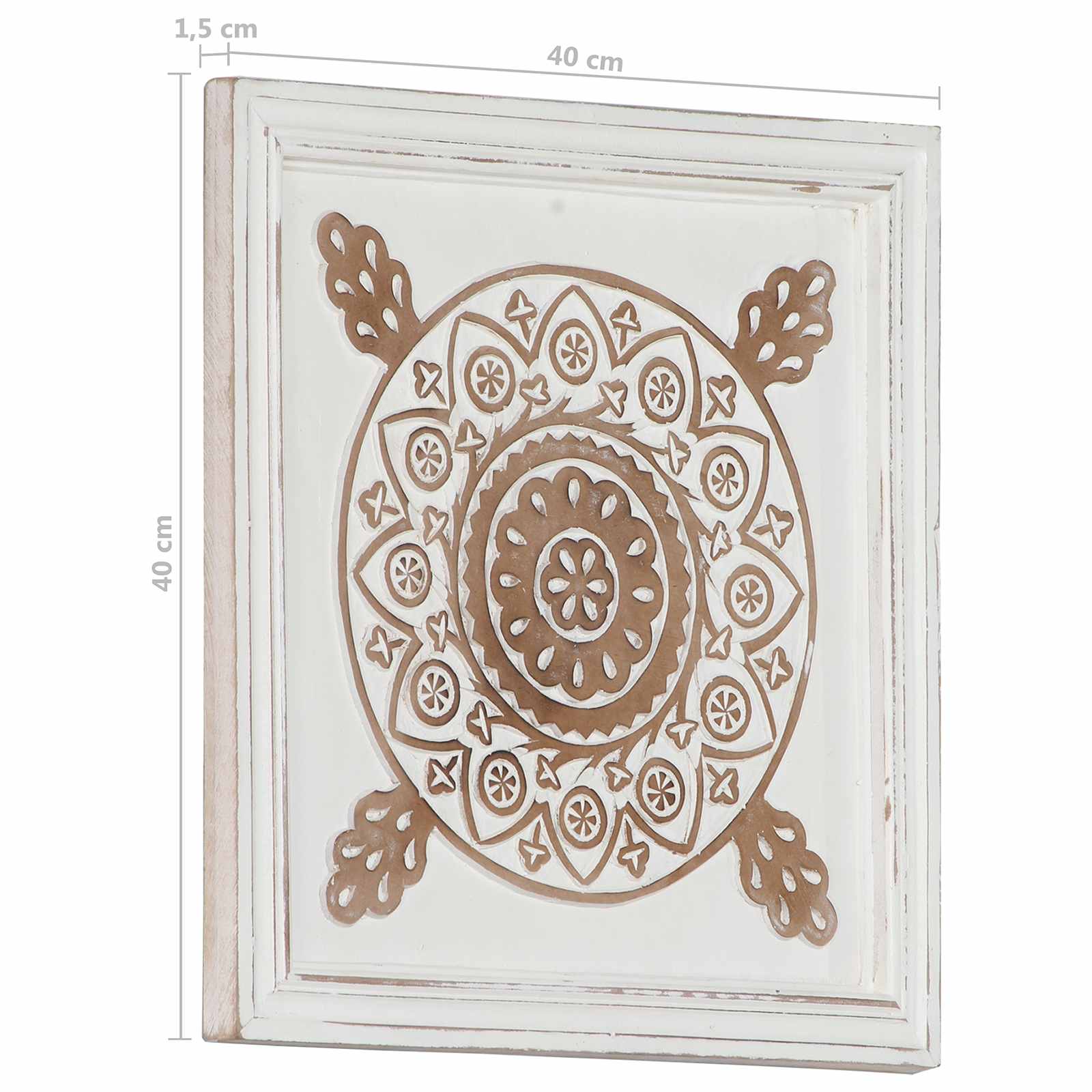 Umjetnički dekor 2 pcs Smeđa i bijela 40 x 40 x 1,5 cm