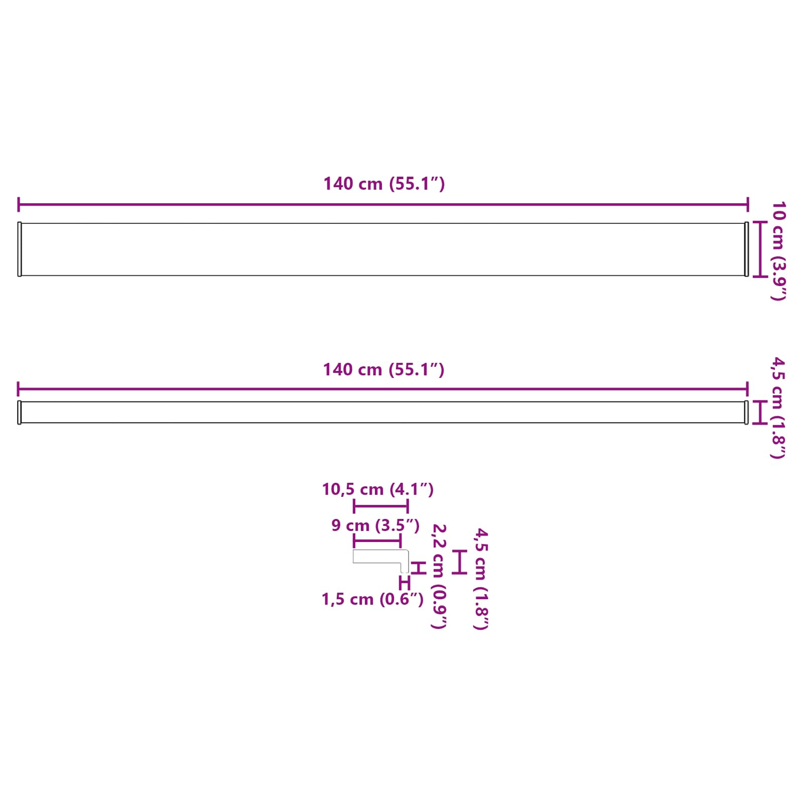 Prozorska klupčica Crno s drvenim uzorkom 140 x 10 x 4,5 cm PVC