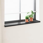 Prozorska klupčica Crno s drvenim uzorkom 120 x 35 x 4,5 cm PVC