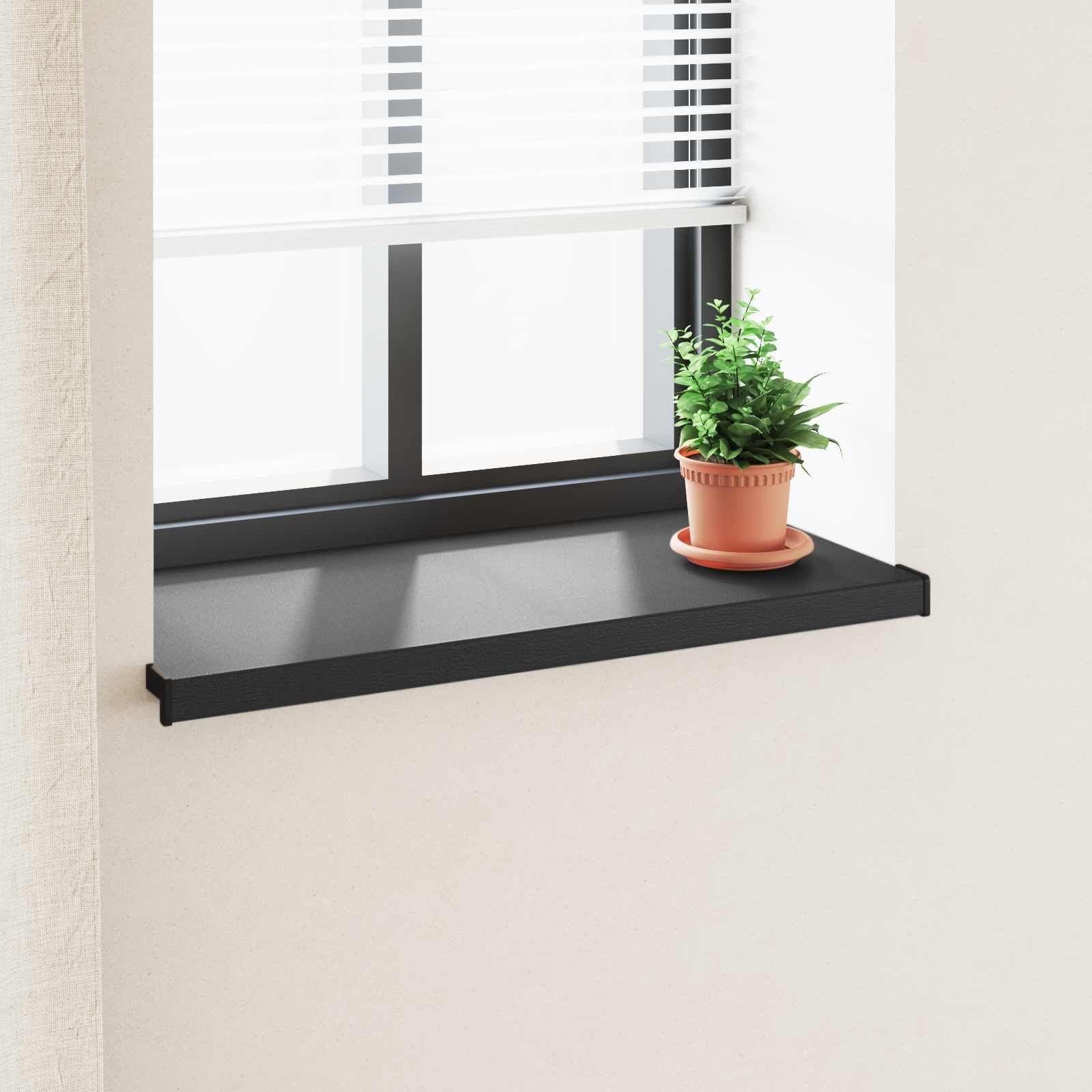 Prozorska klupčica Crno s drvenim uzorkom 80 x 40 x 4,5 cm PVC