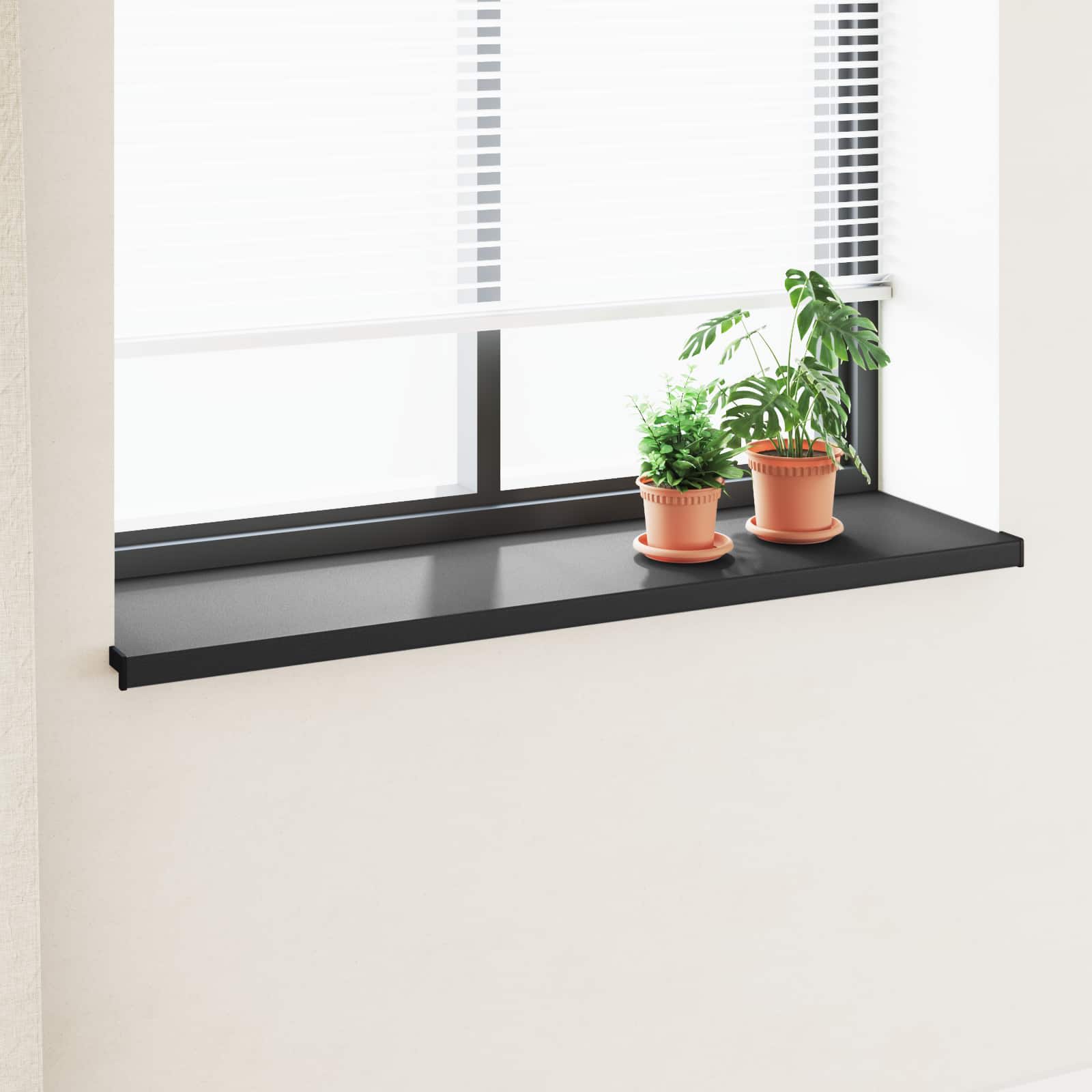 Prozorska klupčica Crno s drvenim uzorkom 160 x 40 x 4,5 cm PVC