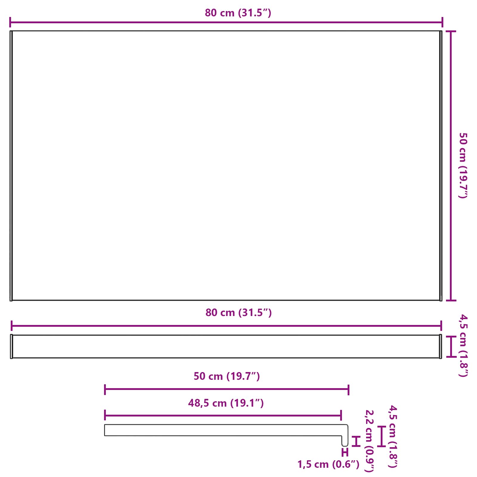 Prozorska klupčica Crno s drvenim uzorkom 80 x 50 x 4,5 cm PVC