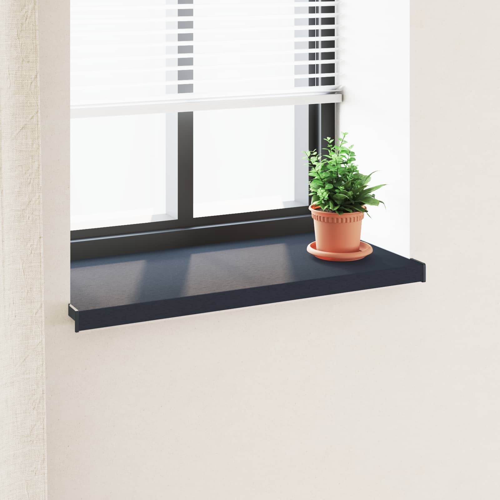 Prozorska klupčica Antracit s drvenim uzorkom 100 x 40 x 4,5 cm
