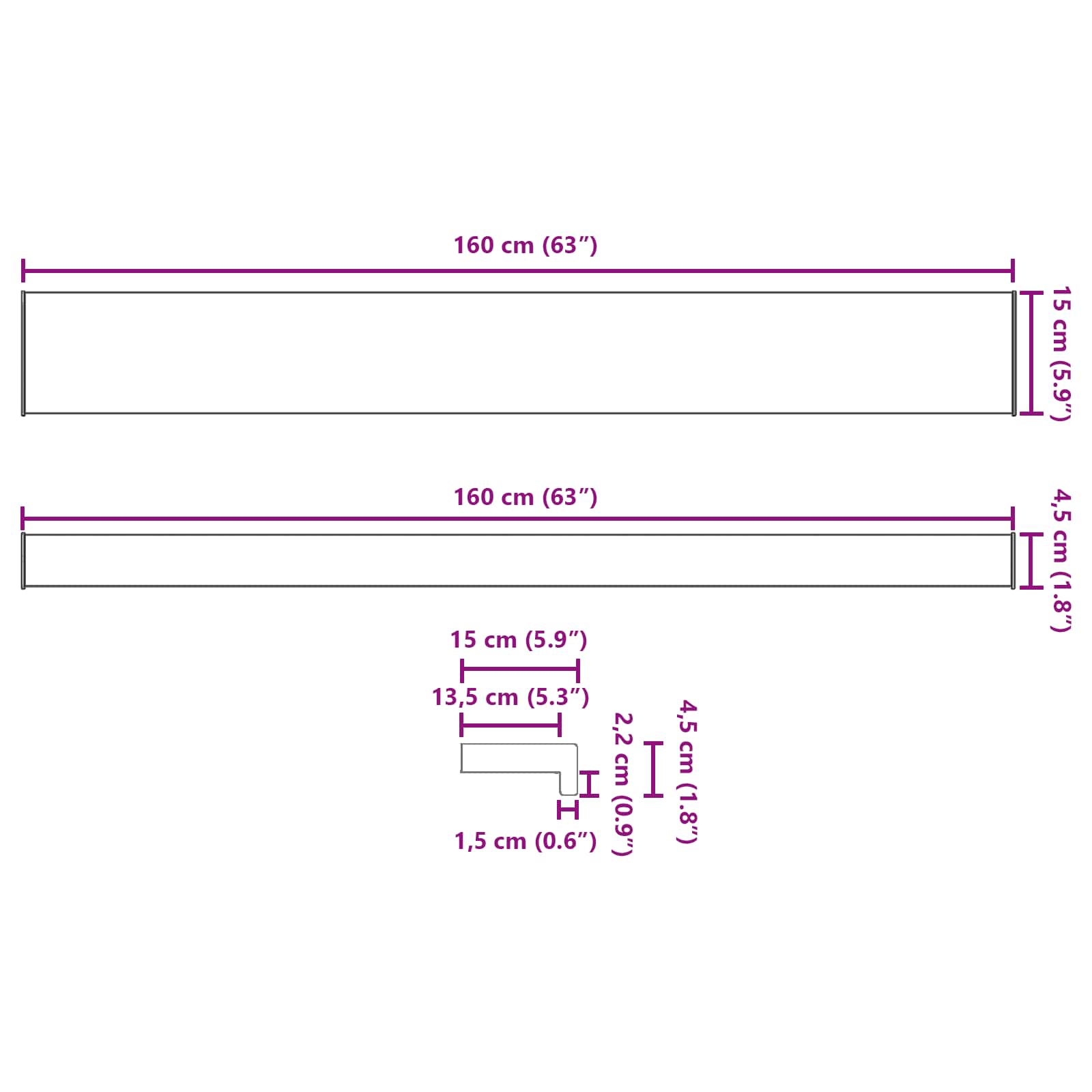 Prozorska klupčica Mramorna tekstura 160 x 15 x 4,5 cm PVC