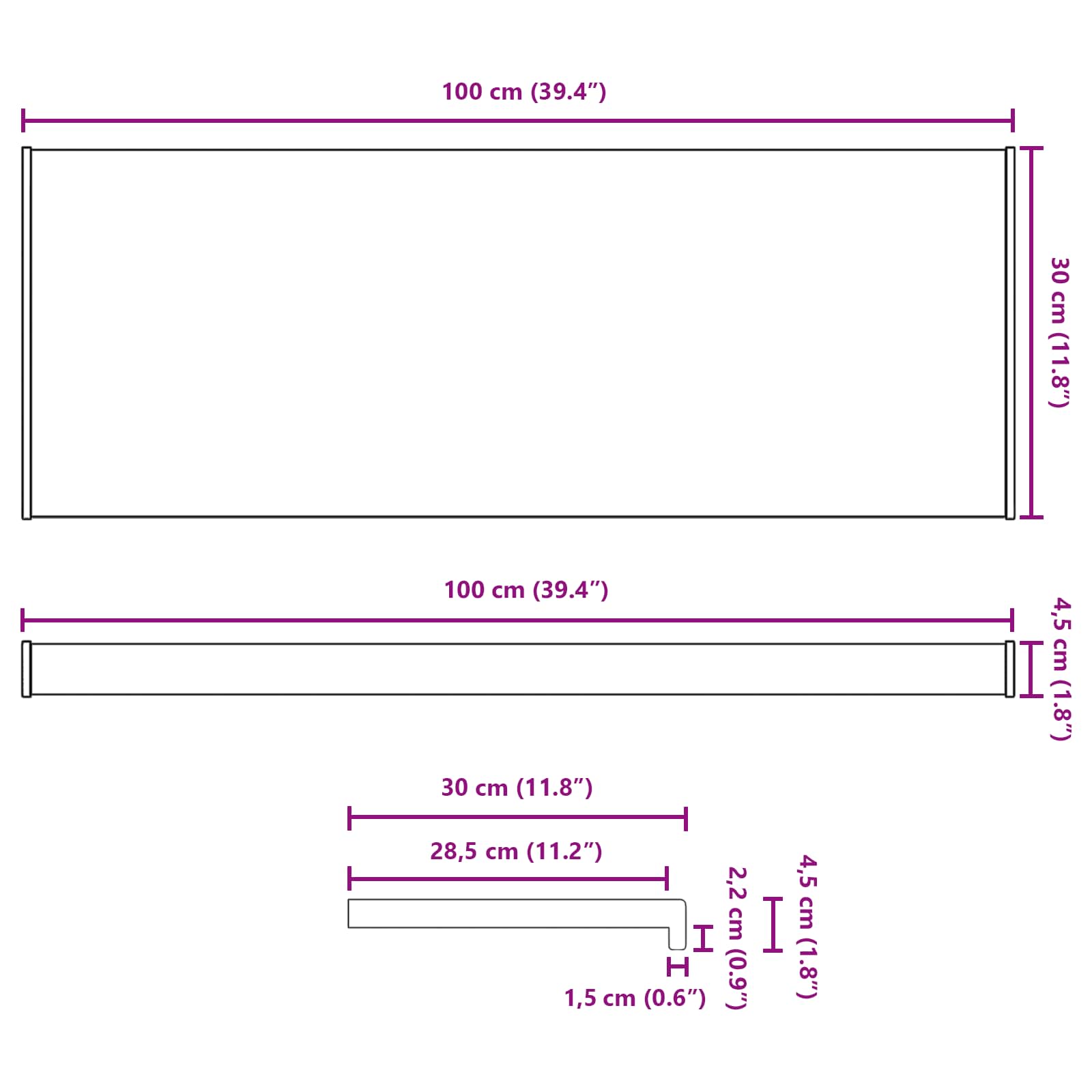 Prozorska klupčica Mramorna tekstura 100 x 30 x 4,5 cm PVC