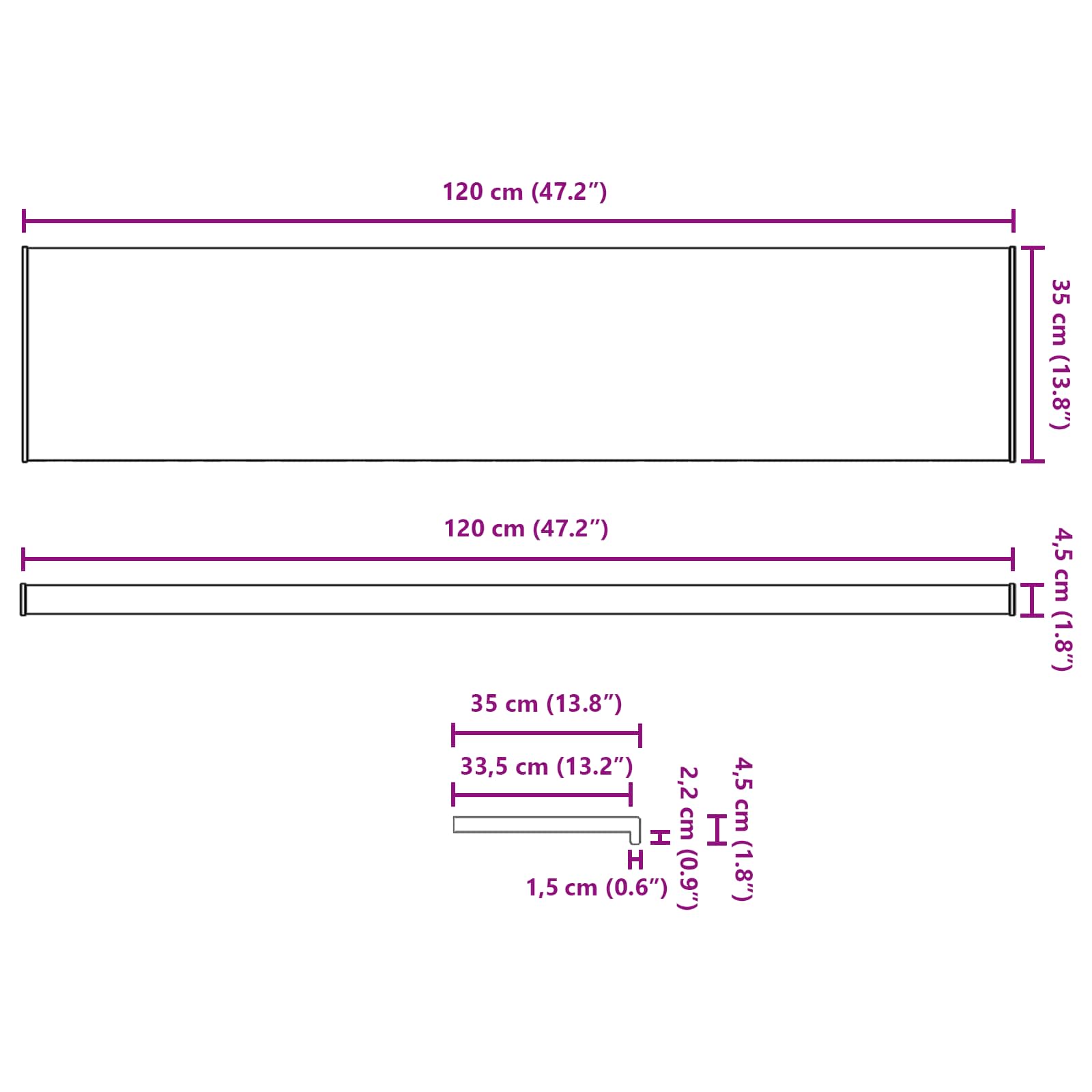 Prozorska klupčica Mramorna tekstura 120 x 35 x 4,5 cm PVC