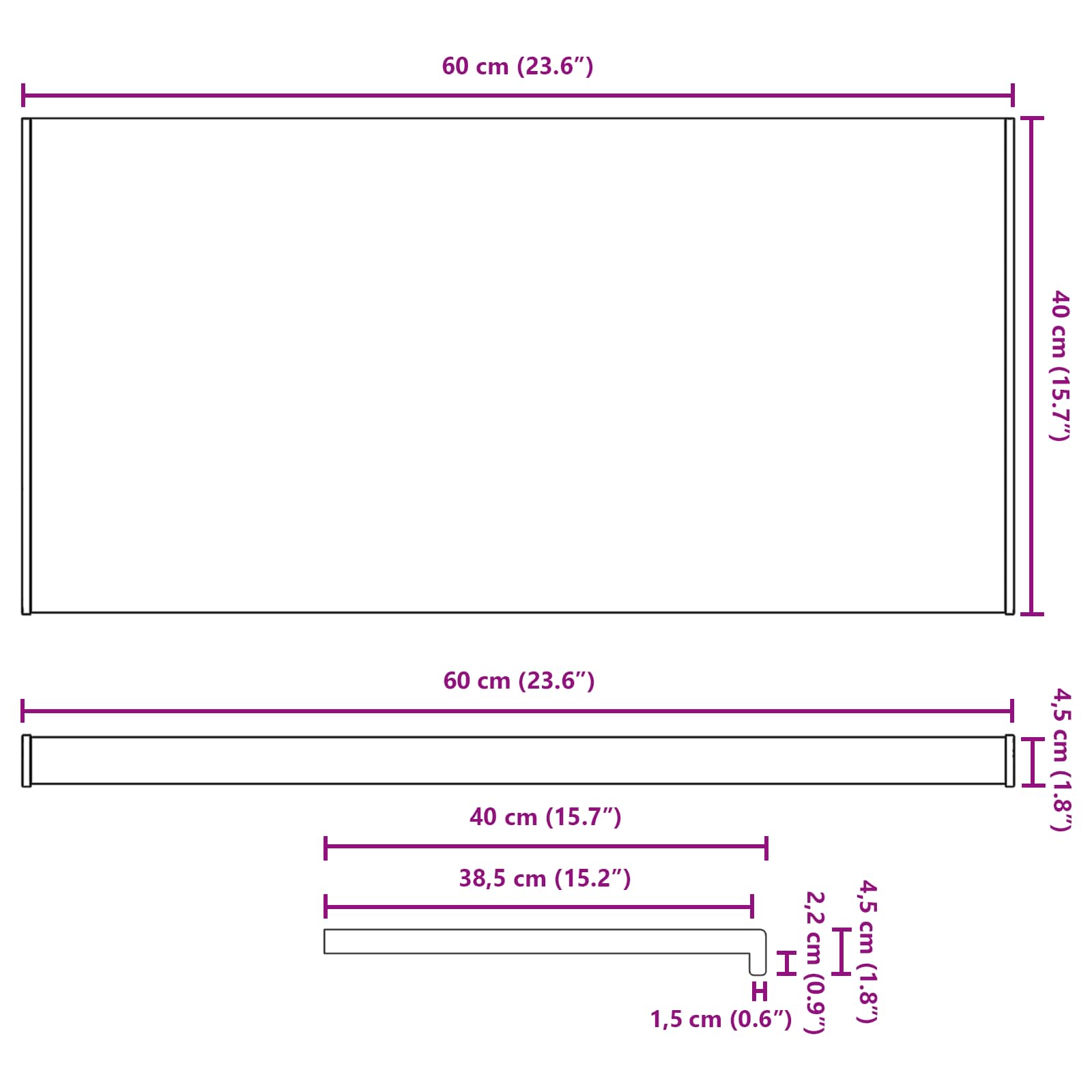 Prozorska klupčica Mramorna tekstura 60 x 40 x 4,5 cm PVC