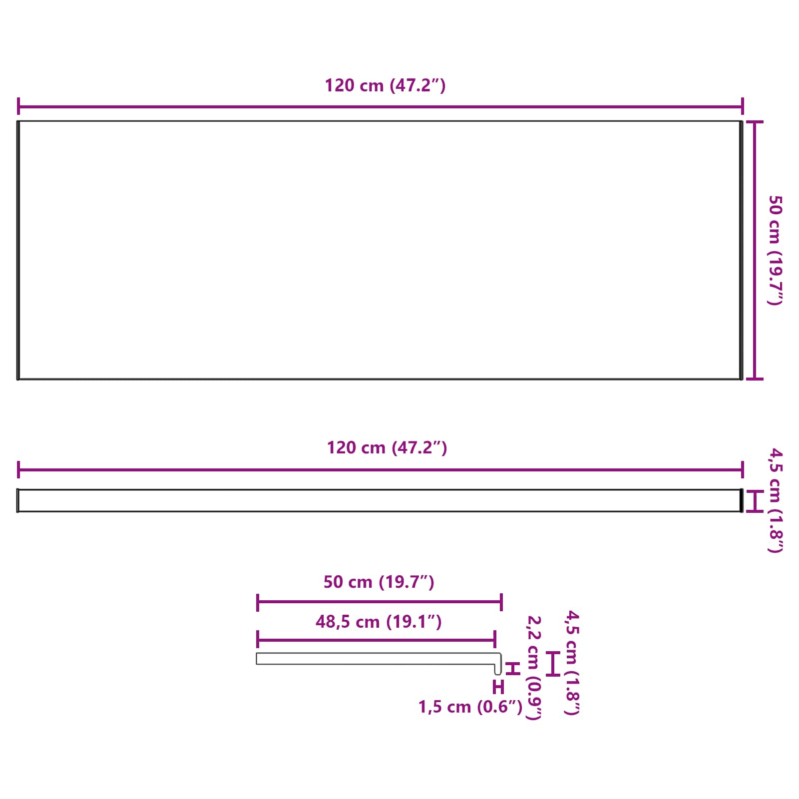 Prozorska klupčica Mramorna tekstura 120 x 50 x 4,5 cm PVC