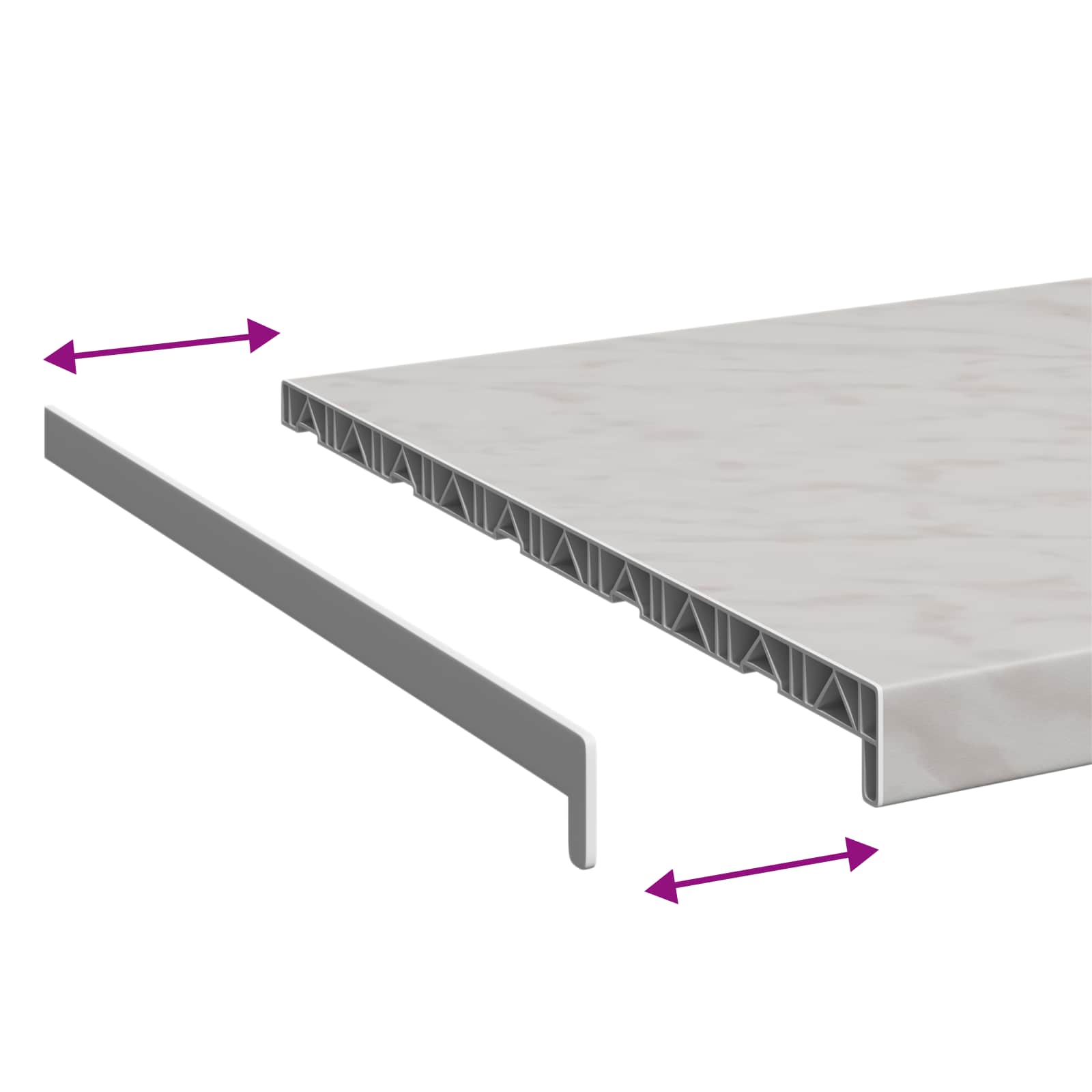 Prozorska klupčica Mramorna tekstura 140 x 50 x 4,5 cm PVC