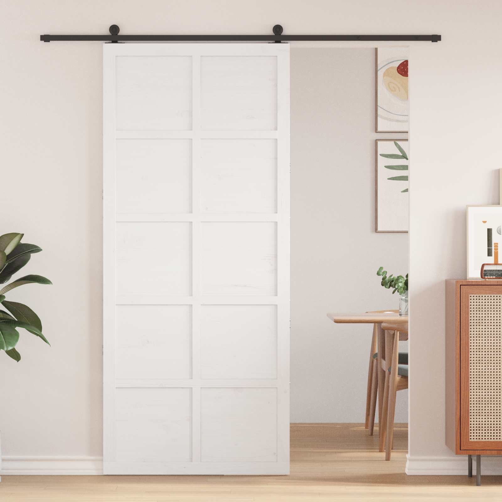 Vrata staje Bijela 80 x 2,5 x 208 cm Masivna borovina