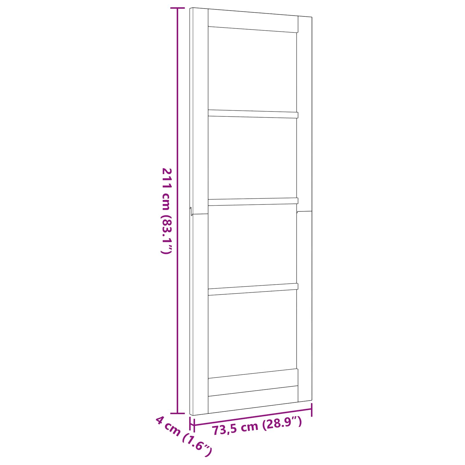 Unutarnja vrata Prirodna 73,5 x 211 cm Šperploča