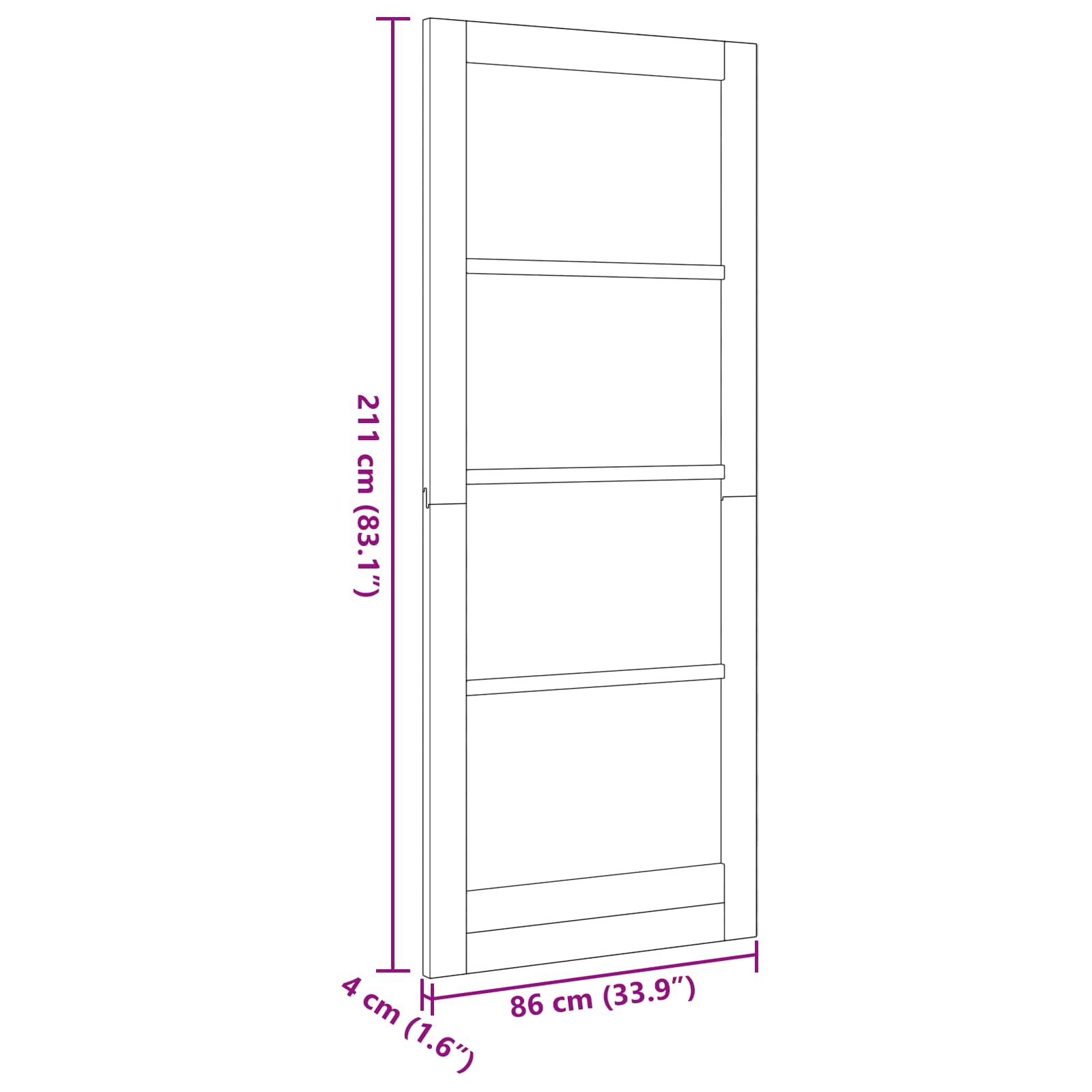 Unutarnja vrata Prirodna 86 x 211 cm Šperploča
