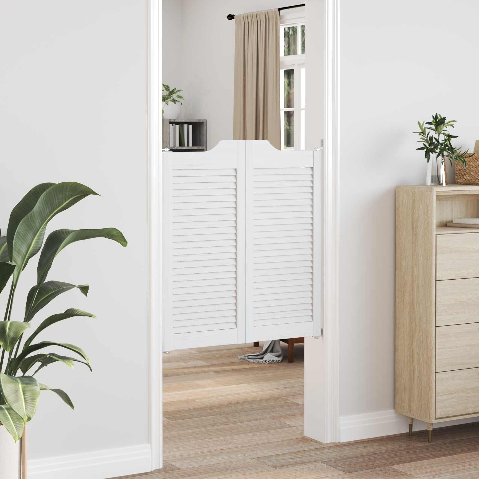 Vrata na rasklapanje 2 pcs Bijela Masivna borovina