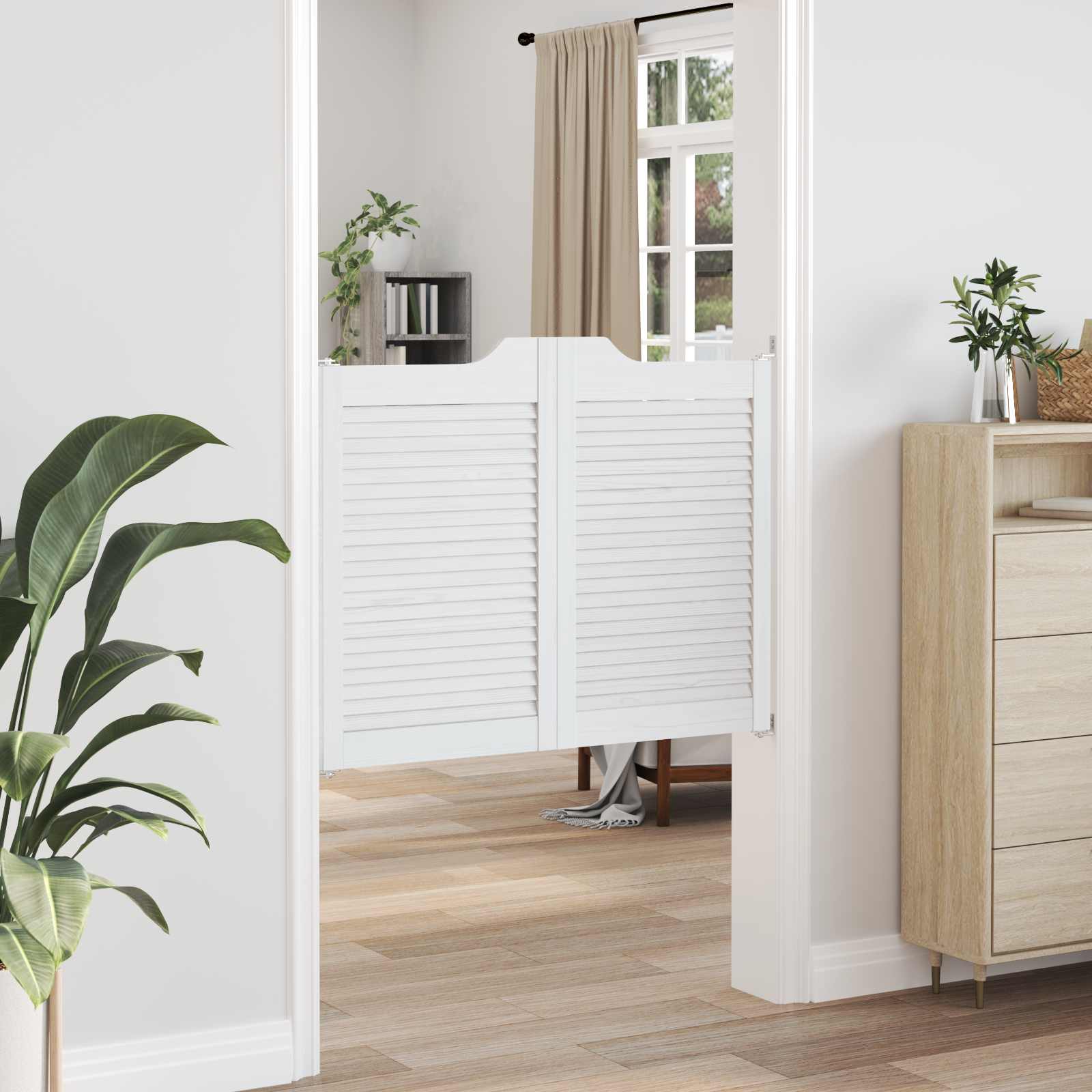 Vrata na rasklapanje 2 pcs Bijela Masivna borovina