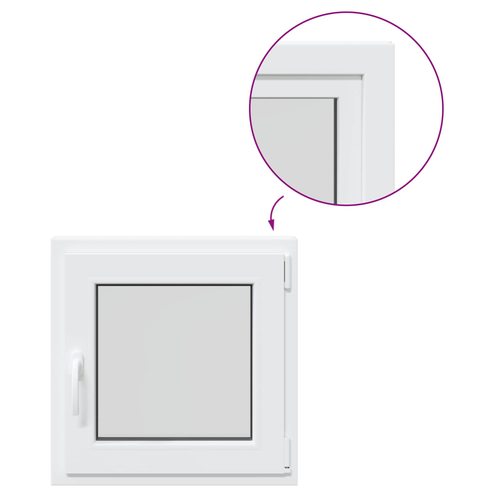 Prozor za podrum RISOR 50 x 50 cm PVC i staklo Bijela