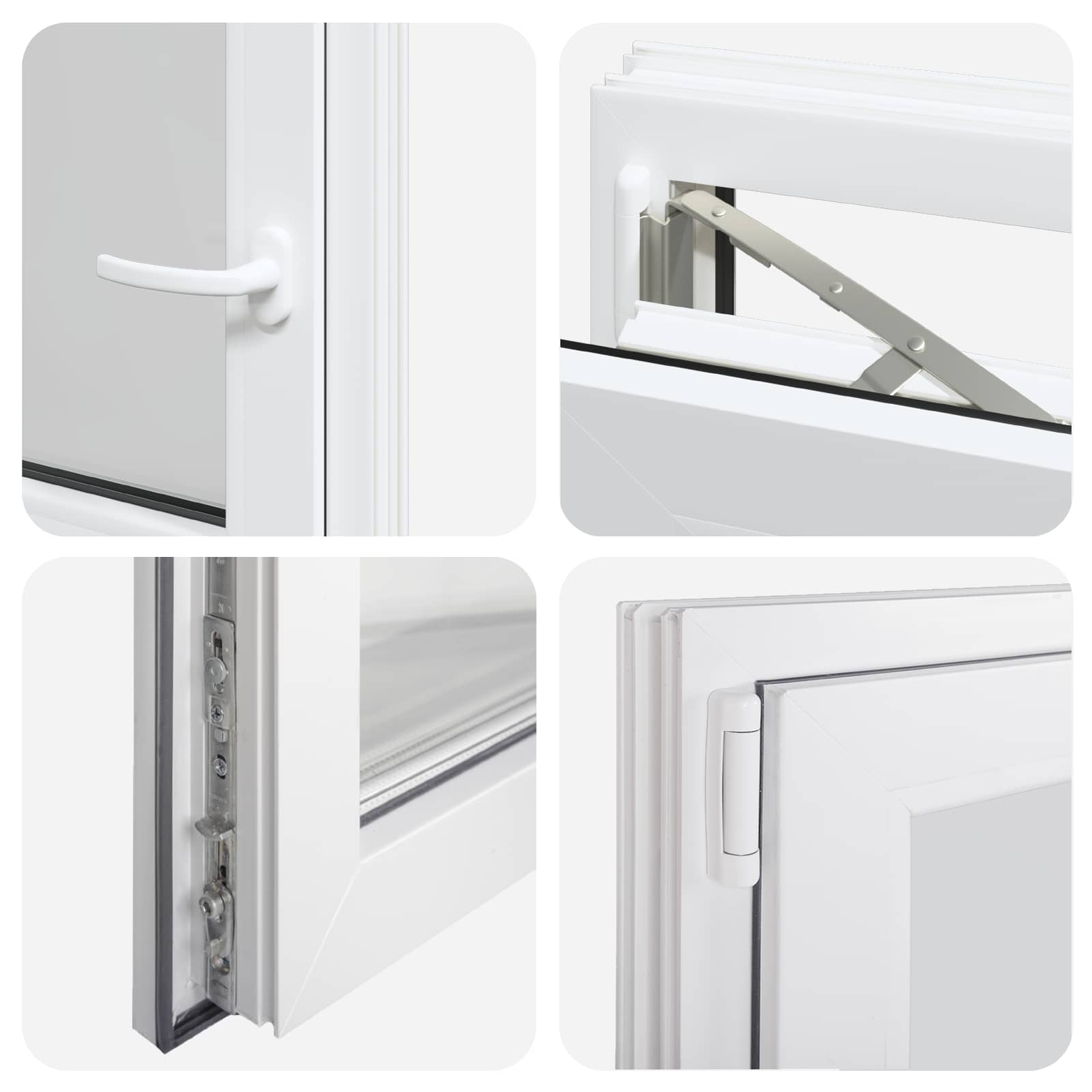 Prozor za podrum RISOR 50 x 50 cm PVC i staklo Bijela