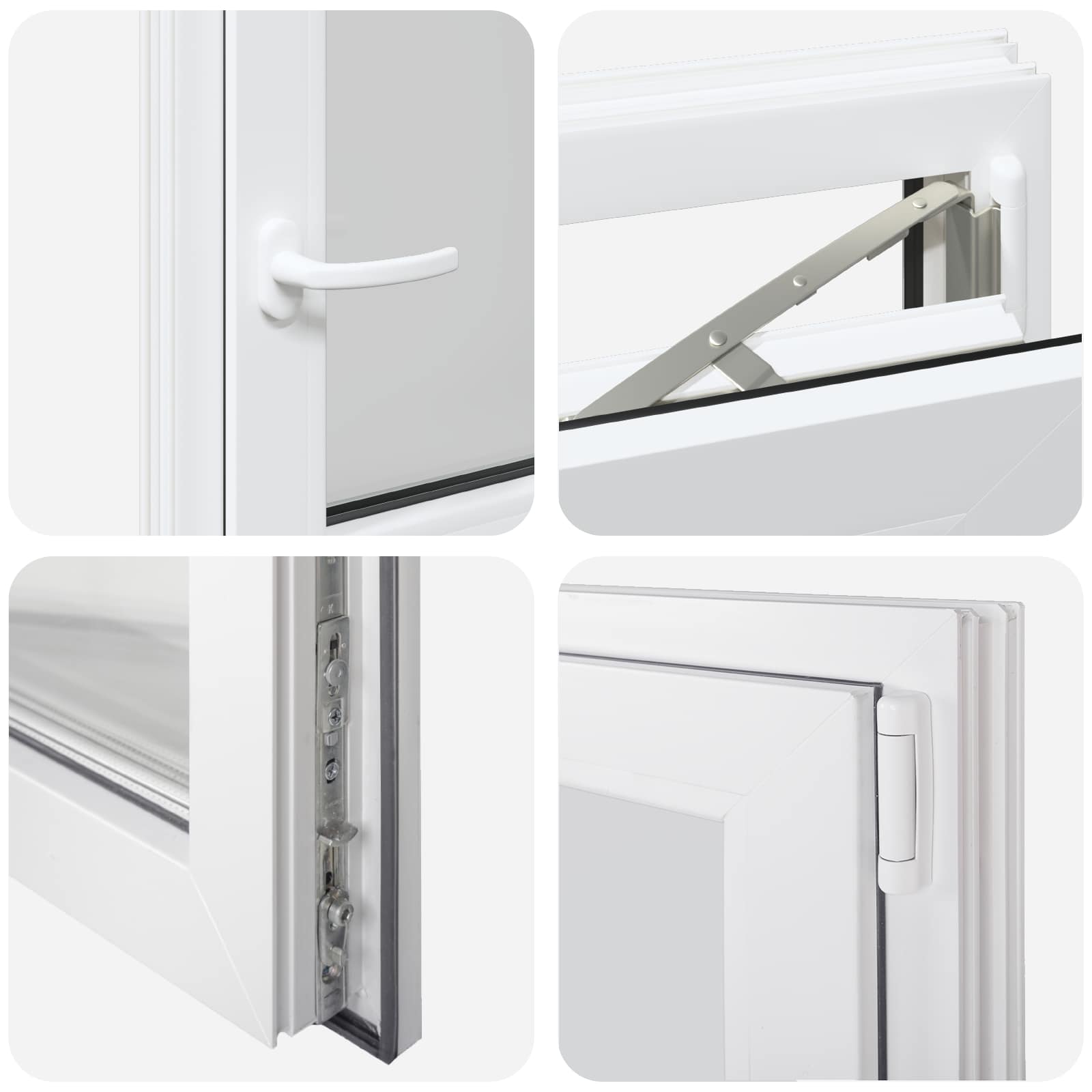 Prozor za podrum RISOR 60 x 60 cm PVC i staklo Bijela