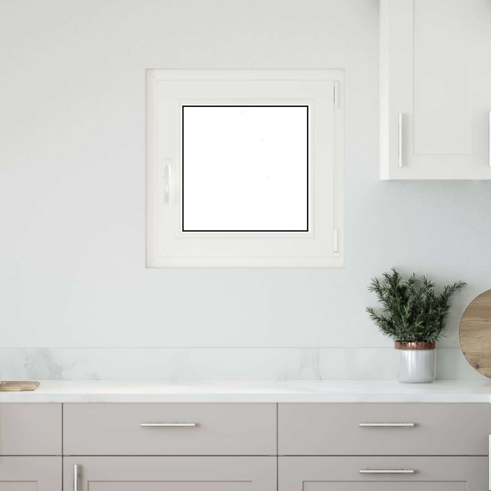 Prozor za podrum RISOR 60 x 60 cm PVC i staklo Bijela
