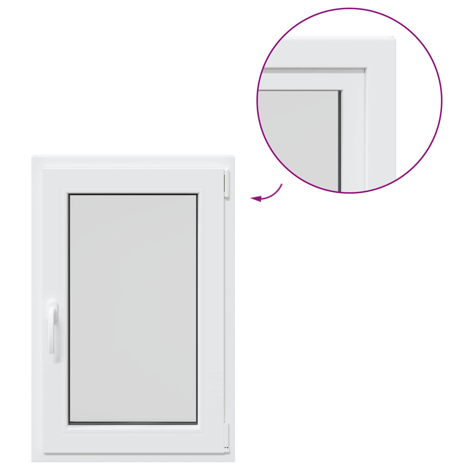 Prozor za podrum RISOR 60 x 90 cm PVC i staklo Bijela