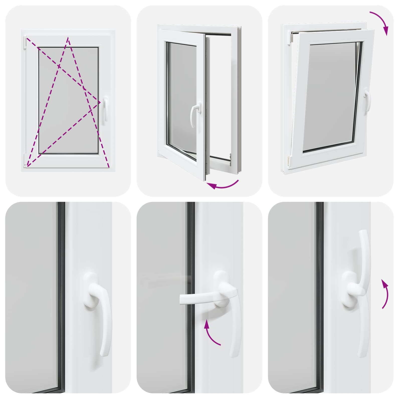Prozor za podrum RISOR 60 x 90 cm PVC i staklo Bijela