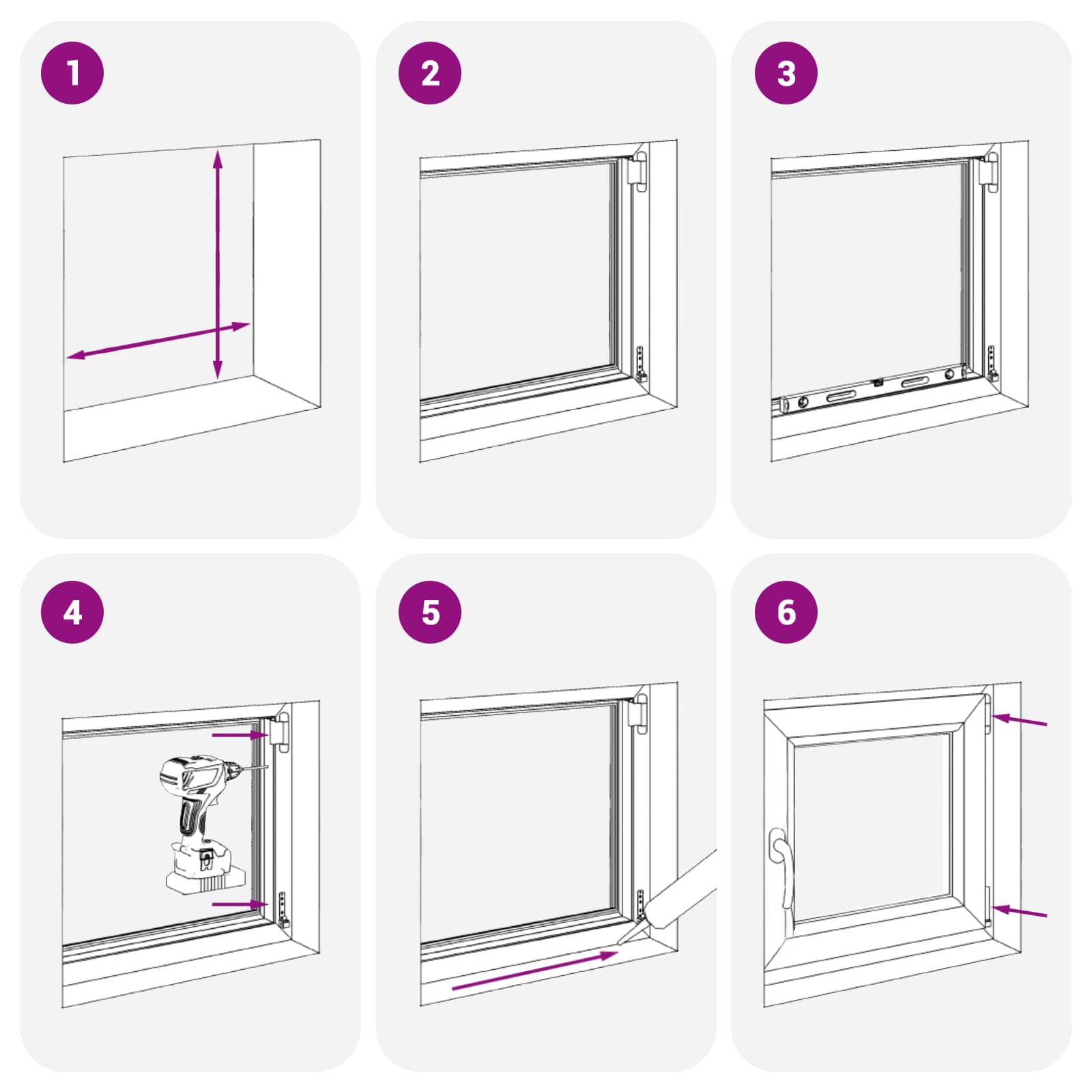 Prozor za podrum RISOR 60 x 100 cm PVC i staklo Bijela