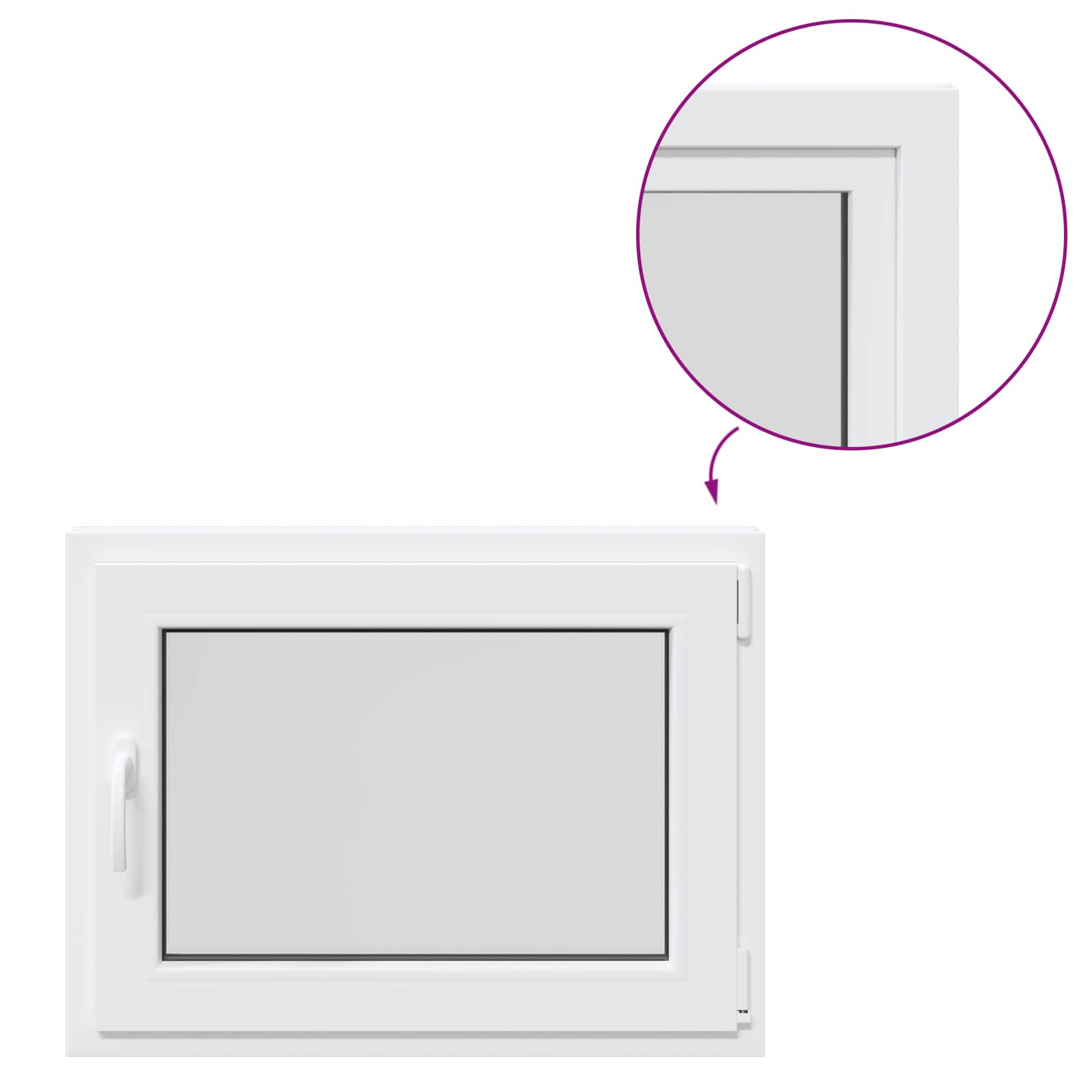Prozor za podrum RISOR 80 x 50 cm PVC i staklo Bijela