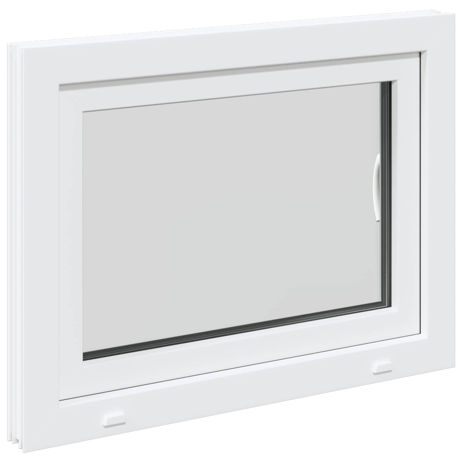 Prozor za podrum RISOR 80 x 50 cm PVC i staklo Bijela