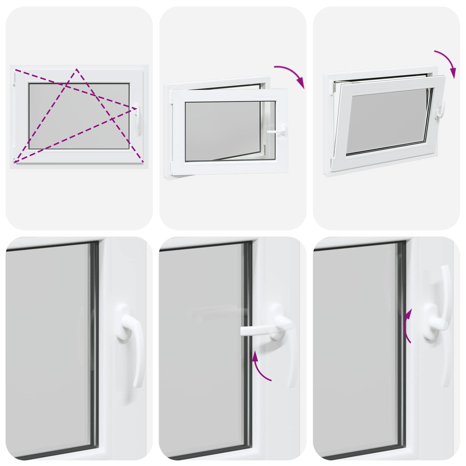 Prozor za podrum RISOR 80 x 60 cm PVC i staklo Bijela
