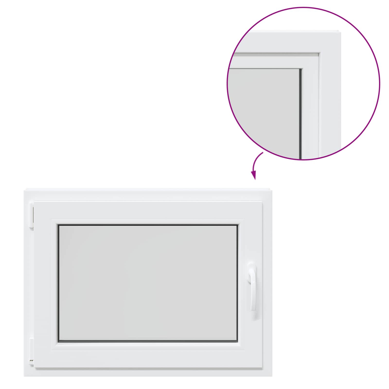 Prozor za podrum RISOR 80 x 70 cm PVC i staklo Bijela