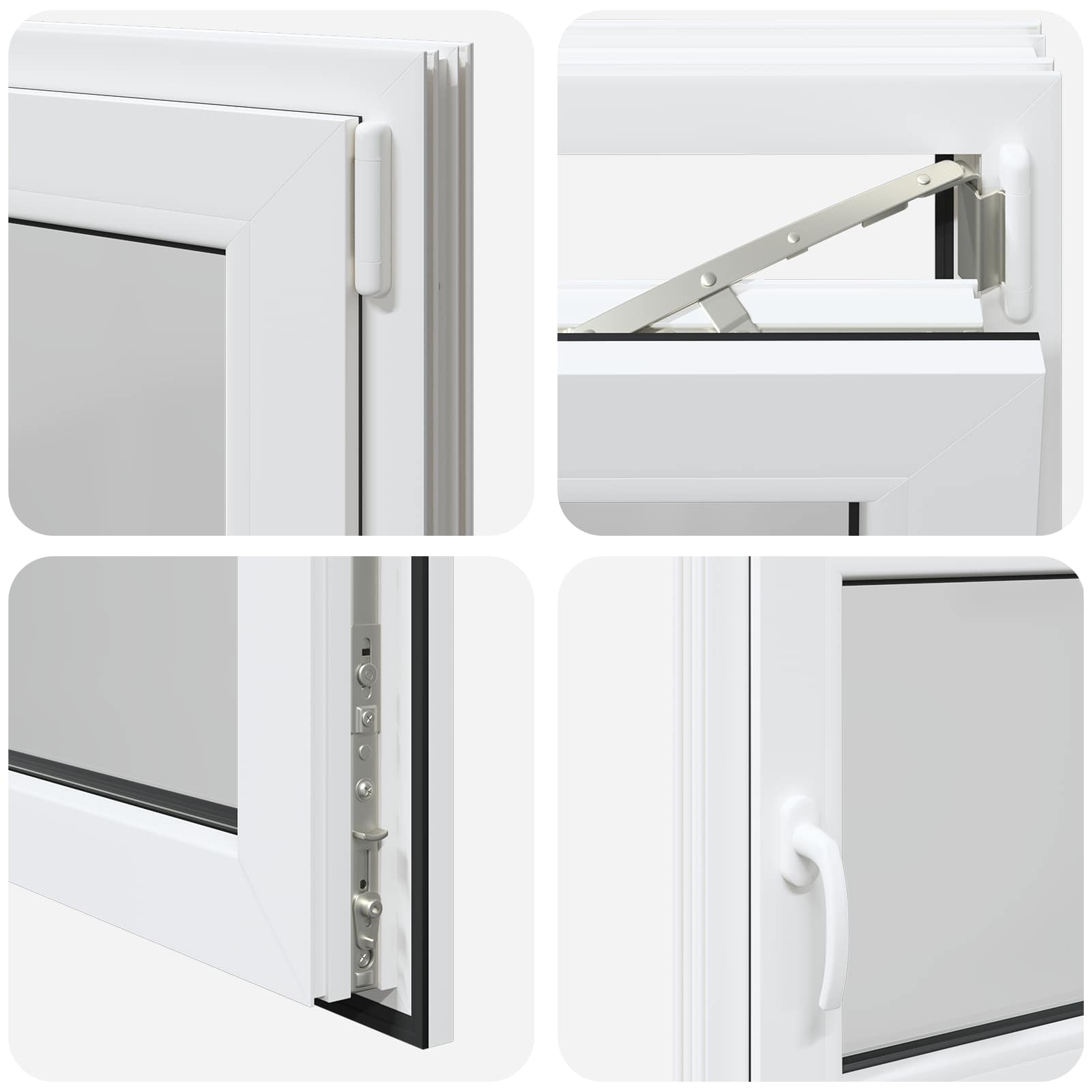 Prozor za podrum RISOR 90 x 50 cm PVC i staklo Bijela