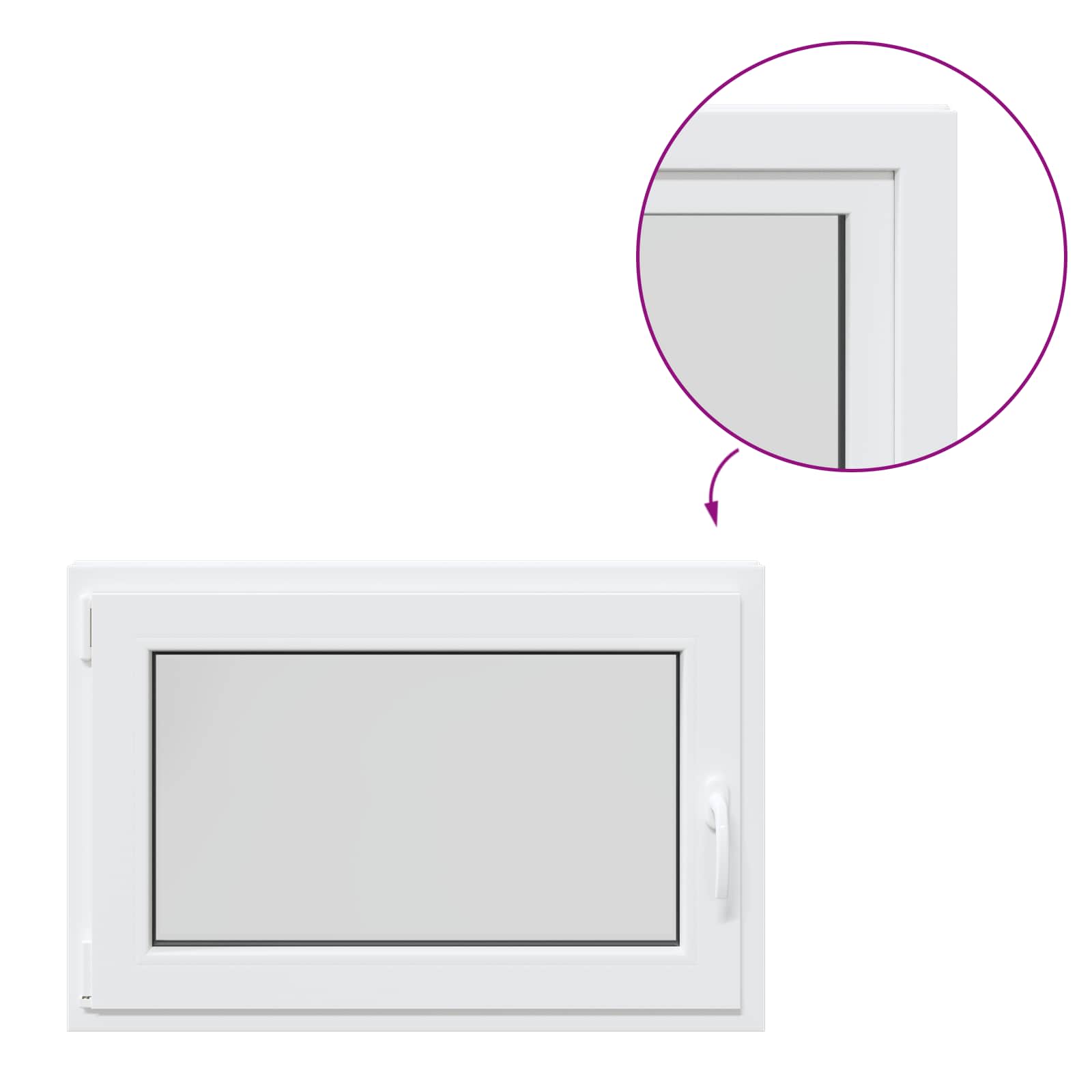 Prozor za podrum RISOR 90 x 50 cm PVC i staklo Bijela