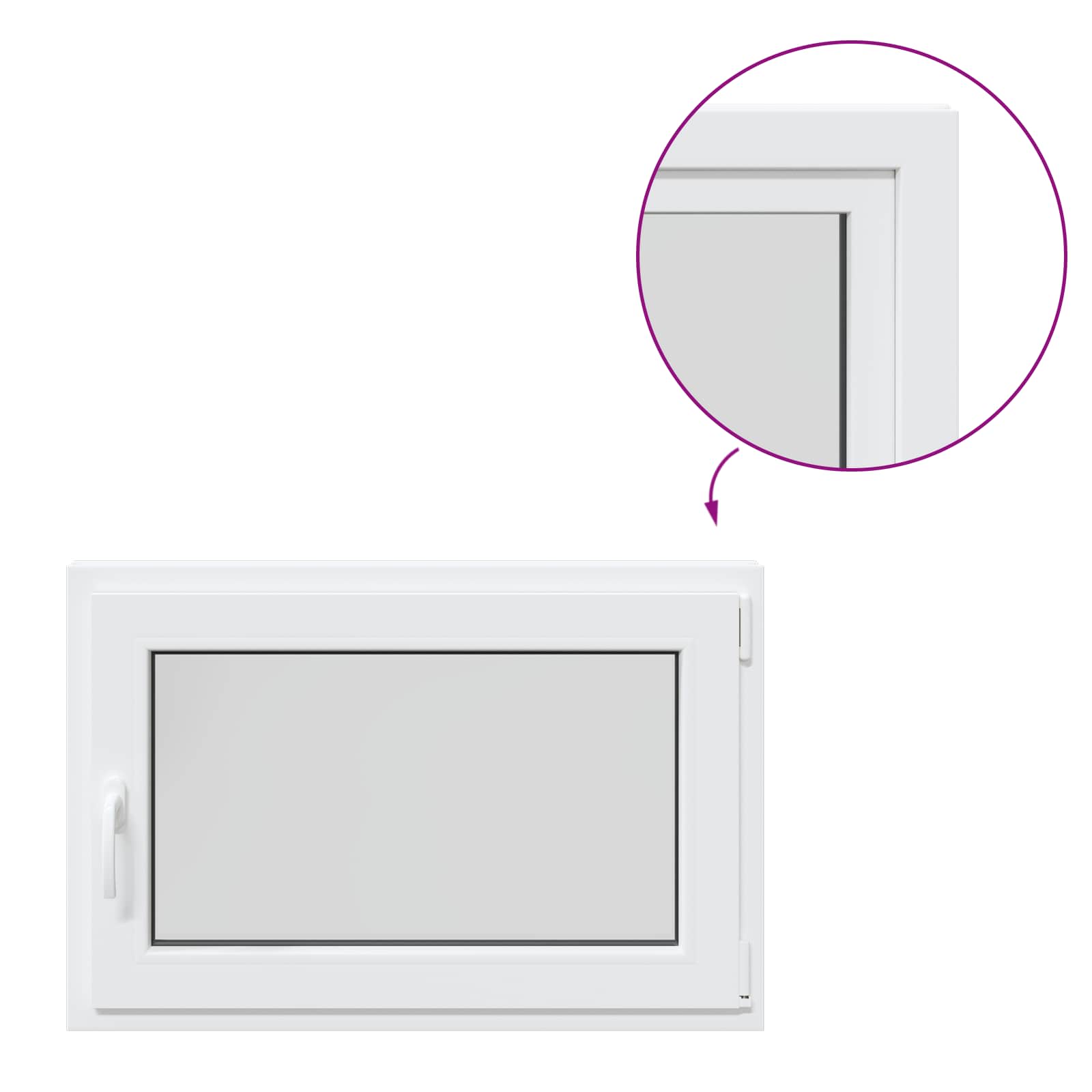 Prozor za podrum RISOR 90 x 70 cm PVC i staklo Bijela