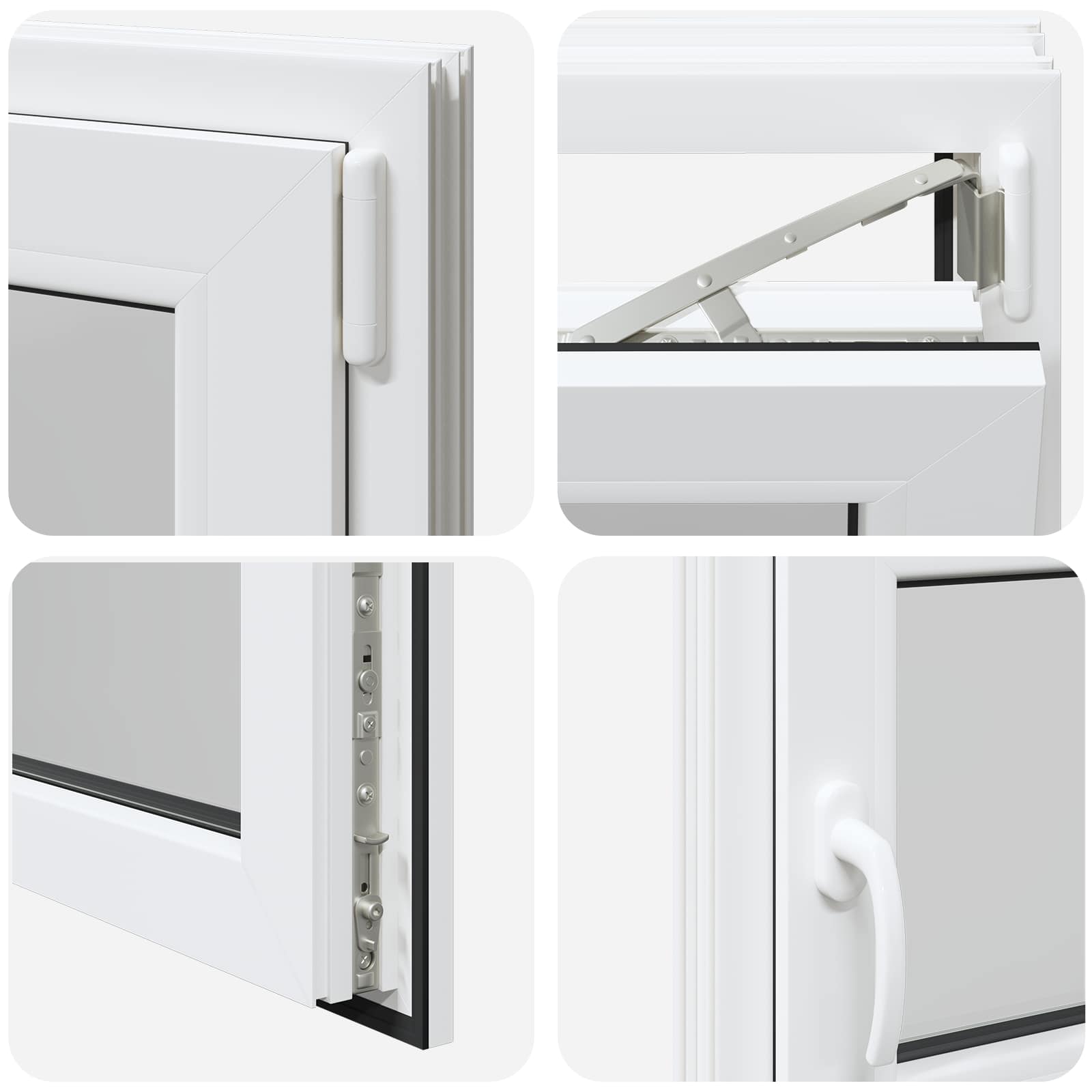 Prozor za podrum RISOR 100 x 50 cm PVC i staklo Bijela
