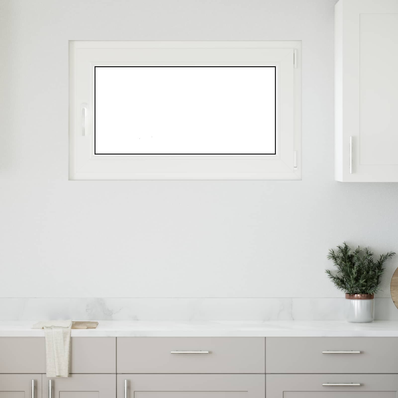 Prozor za podrum RISOR 100 x 60 cm PVC i staklo Bijela