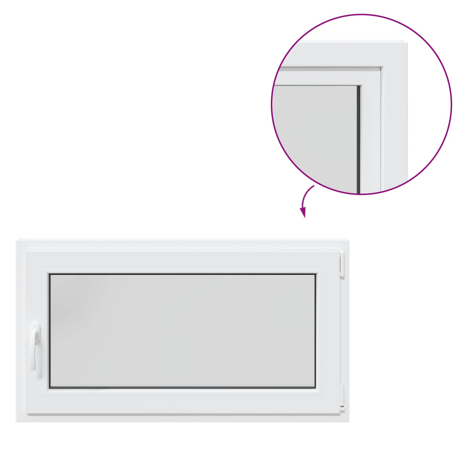 Prozor za podrum RISOR 110 x 70 cm PVC i staklo Bijela