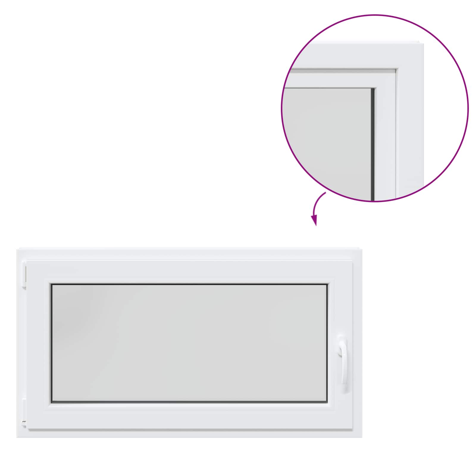 Prozor za podrum RISOR 110 x 70 cm PVC i staklo Bijela