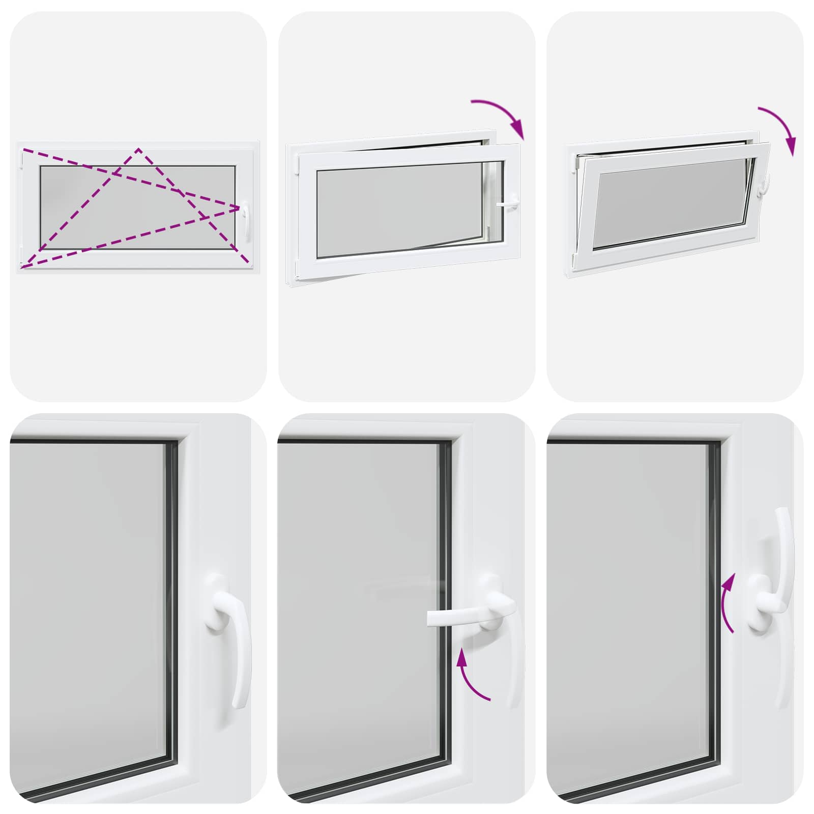 Prozor za podrum RISOR 110 x 70 cm PVC i staklo Bijela