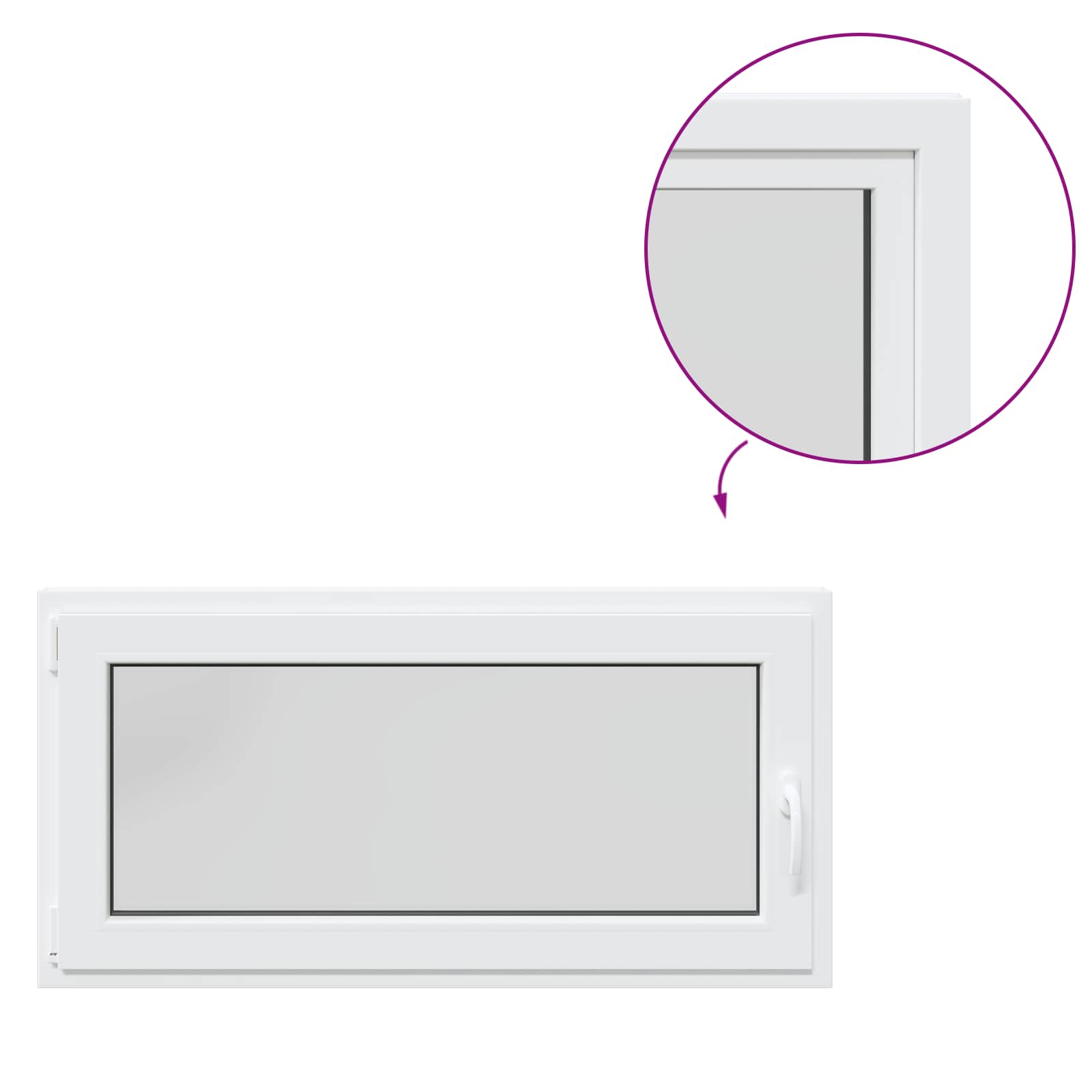 Prozor za podrum RISOR 120 x 60 cm PVC i staklo Bijela