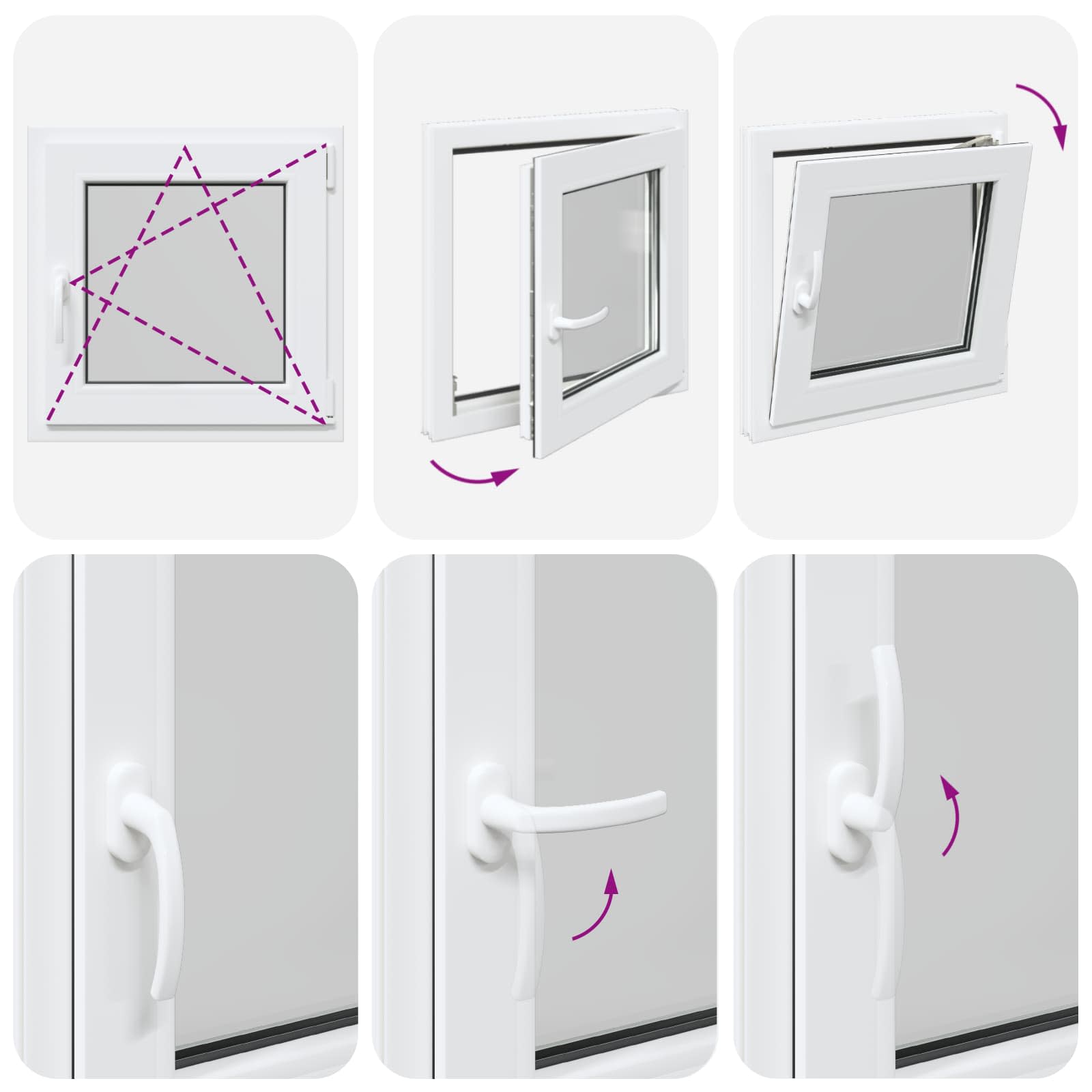 Prozor za podrum RISOR 50 x 50 cm PVC i staklo Bijela