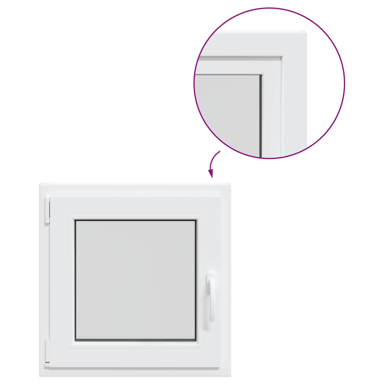 Prozor za podrum RISOR 50 x 50 cm PVC i staklo Bijela